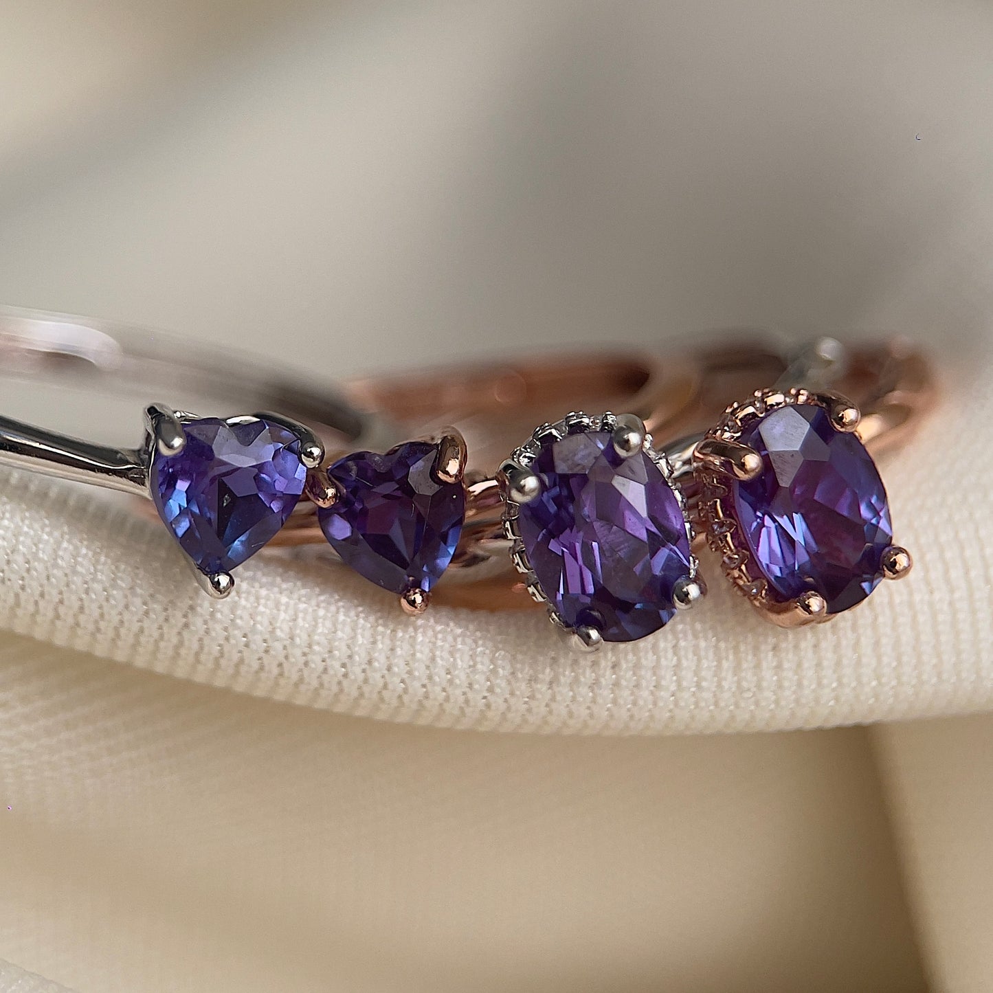 Alexandrite Halo Ring