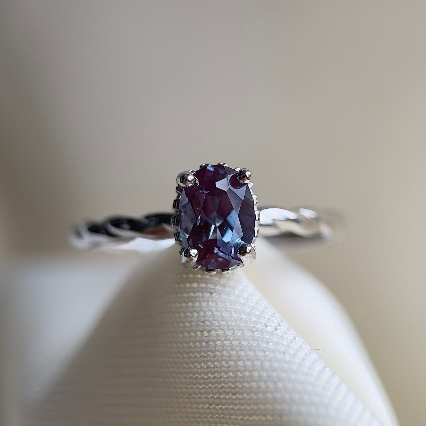 Alexandrite Halo Ring