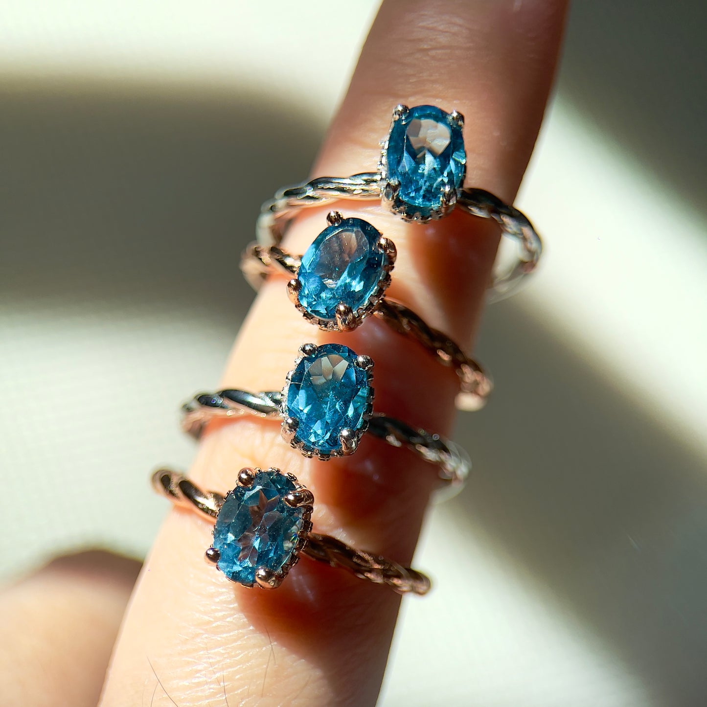 London Blue Topaz Halo Ring