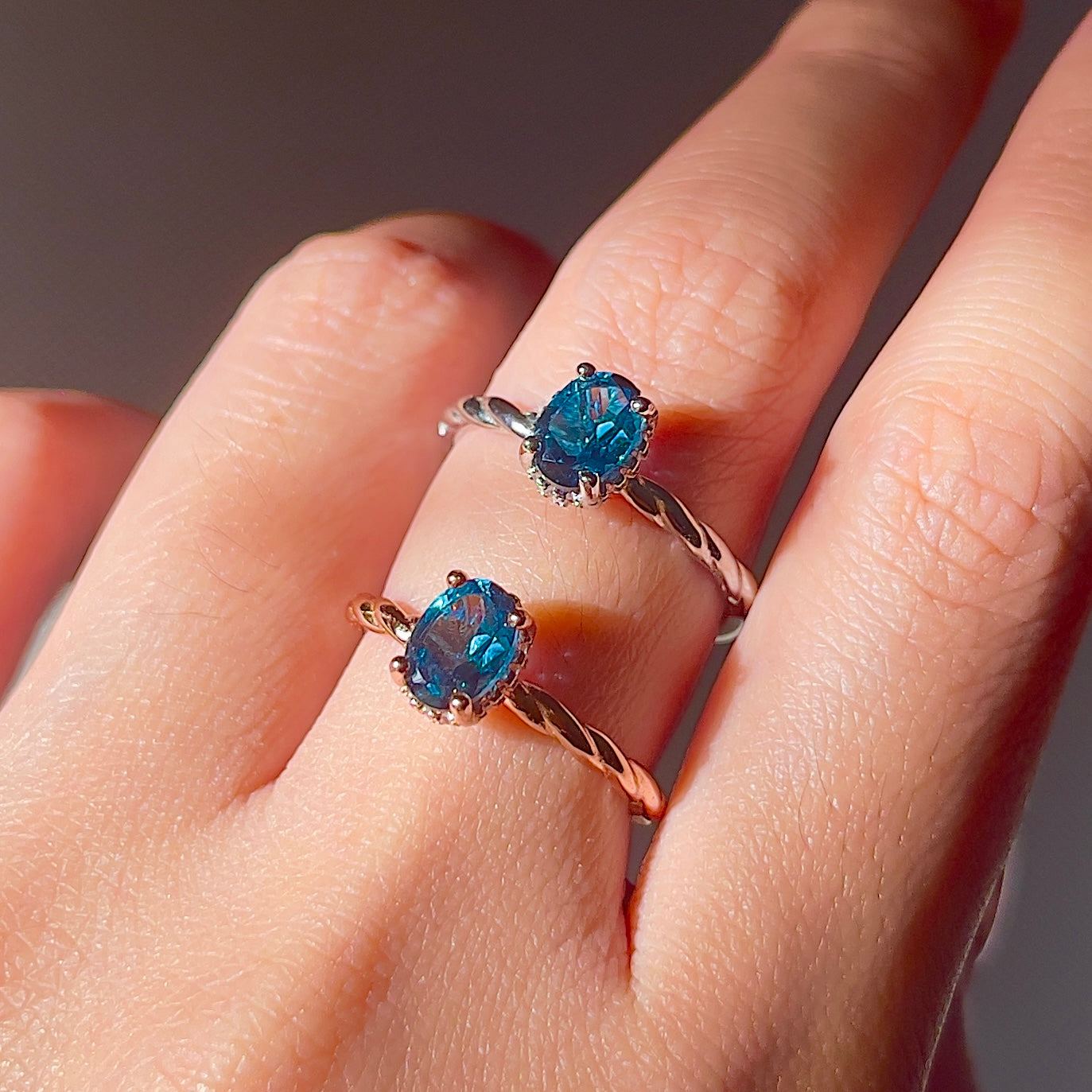 London Blue Topaz Halo Ring