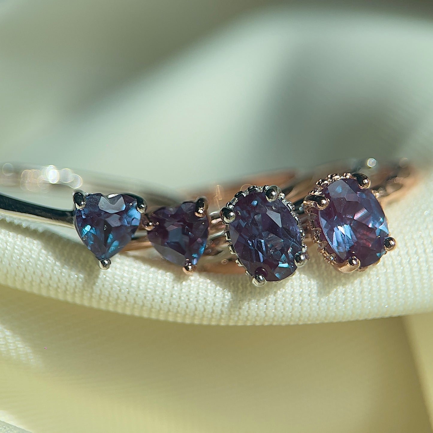 Alexandrite Halo Ring