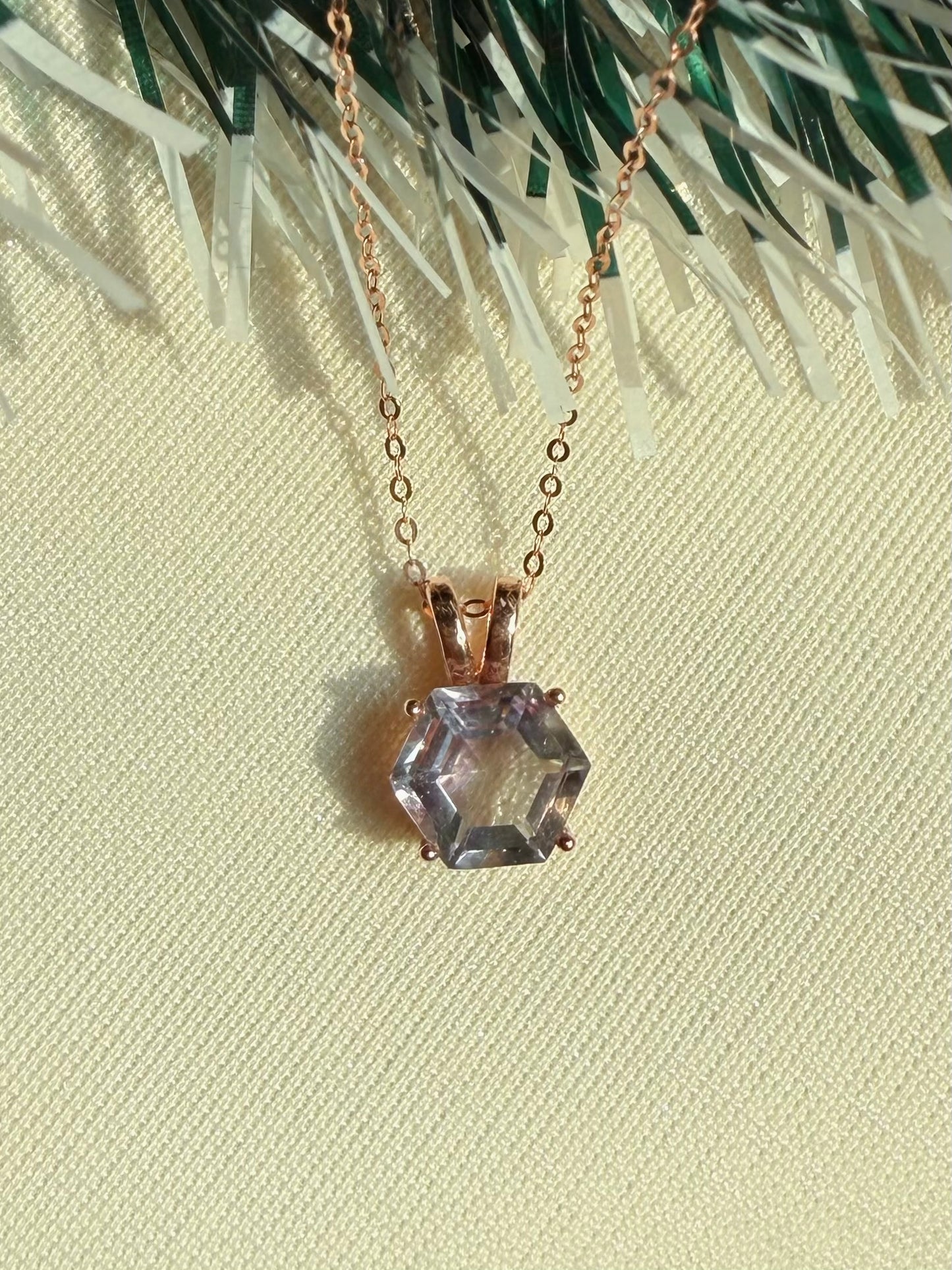Hexagon Fluorite Necklace