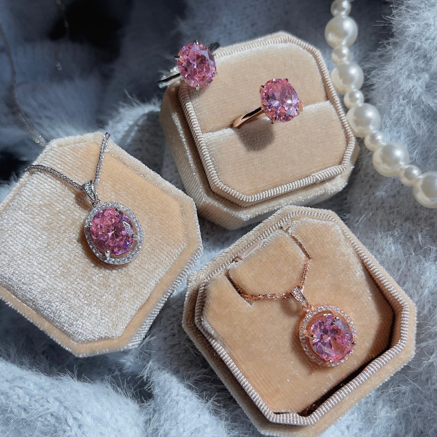 Statement Pink Zirconia Necklace