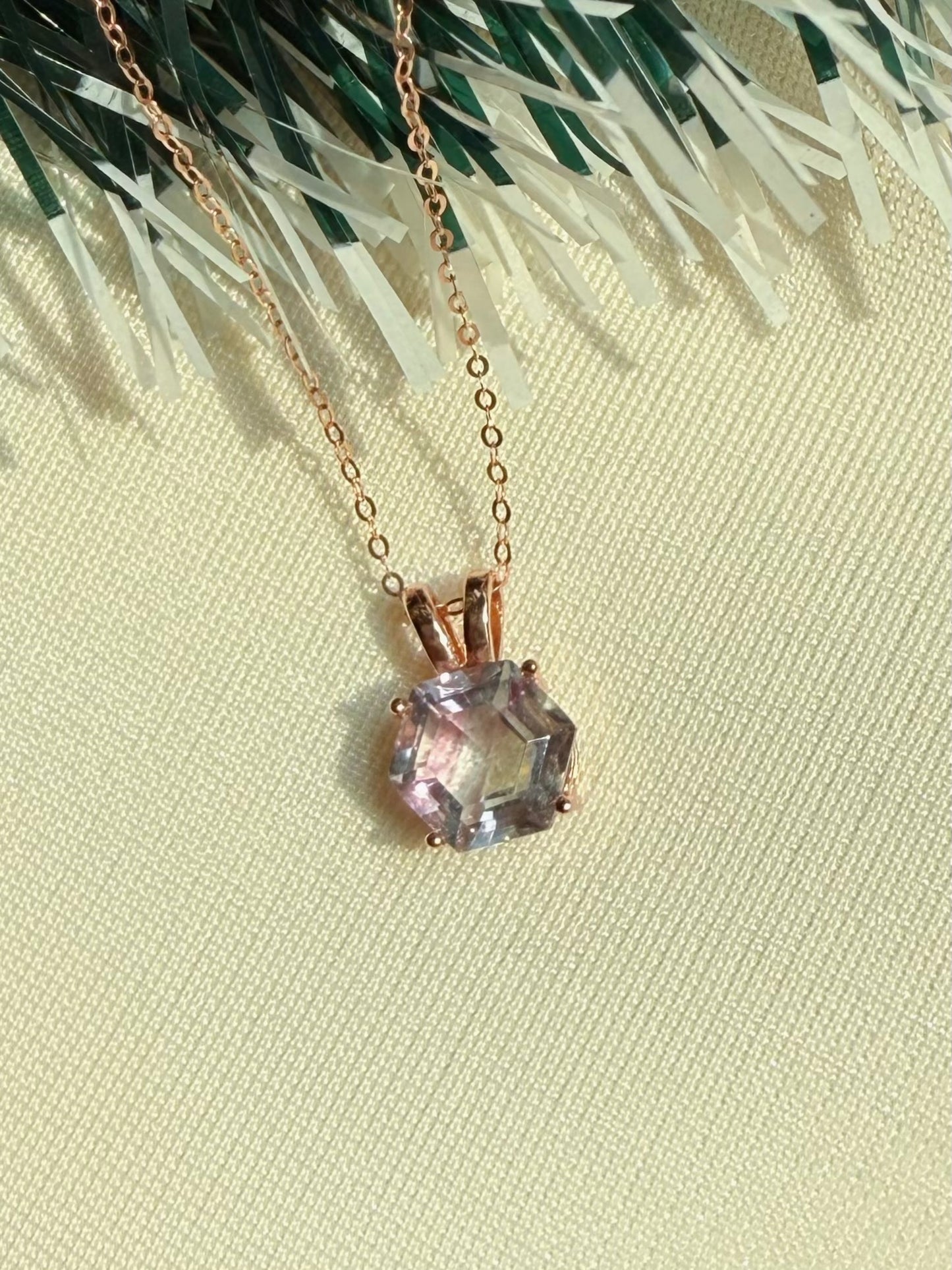 Hexagon Fluorite Necklace