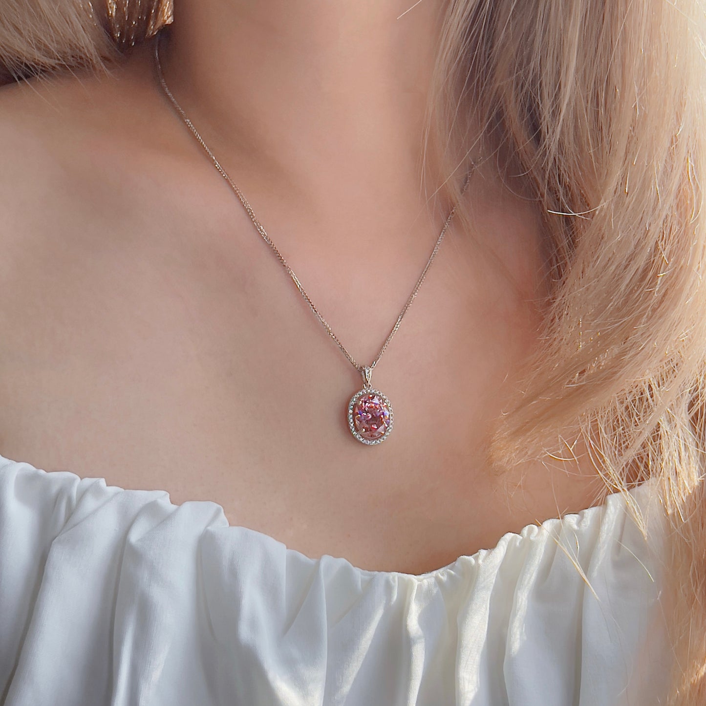 Statement Pink Zirconia Necklace