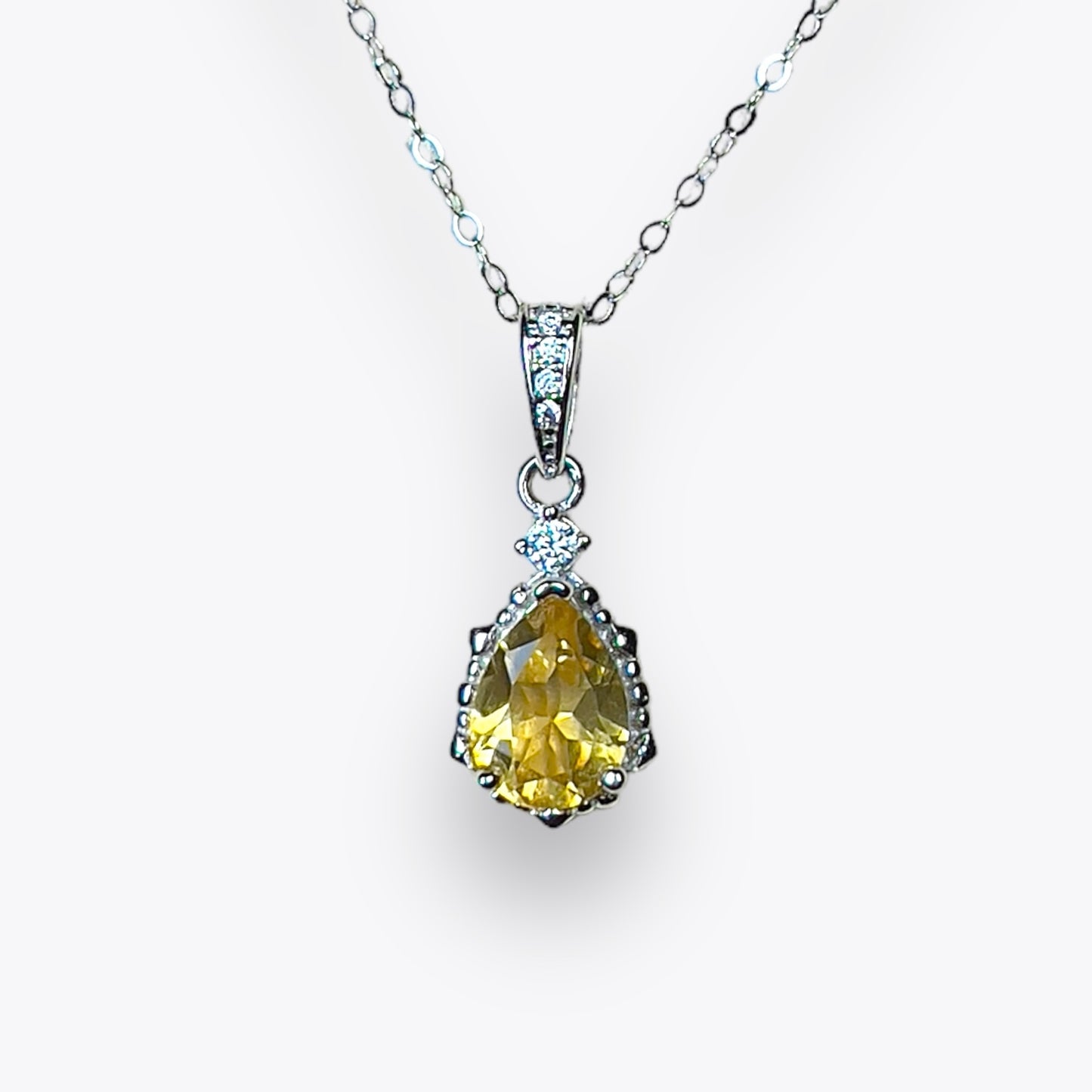 Citrine Pear Necklace