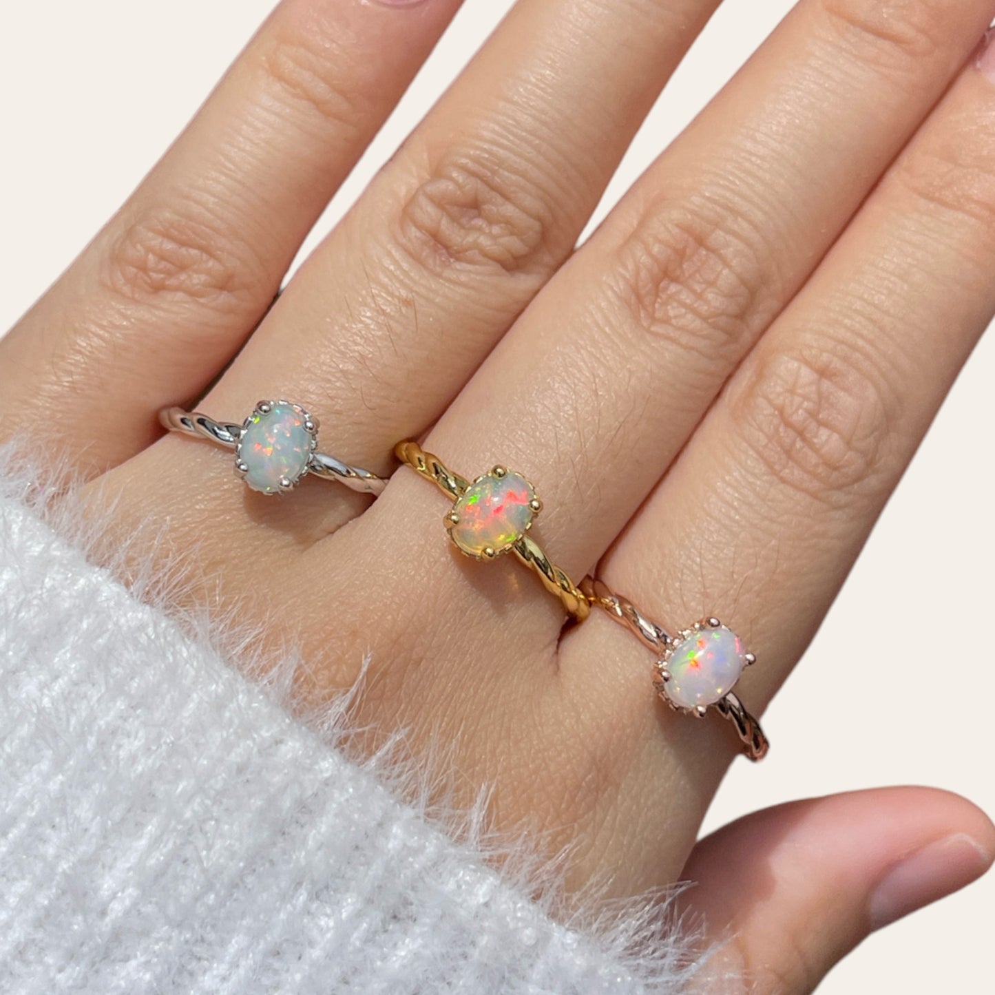 Opal Halo Ring