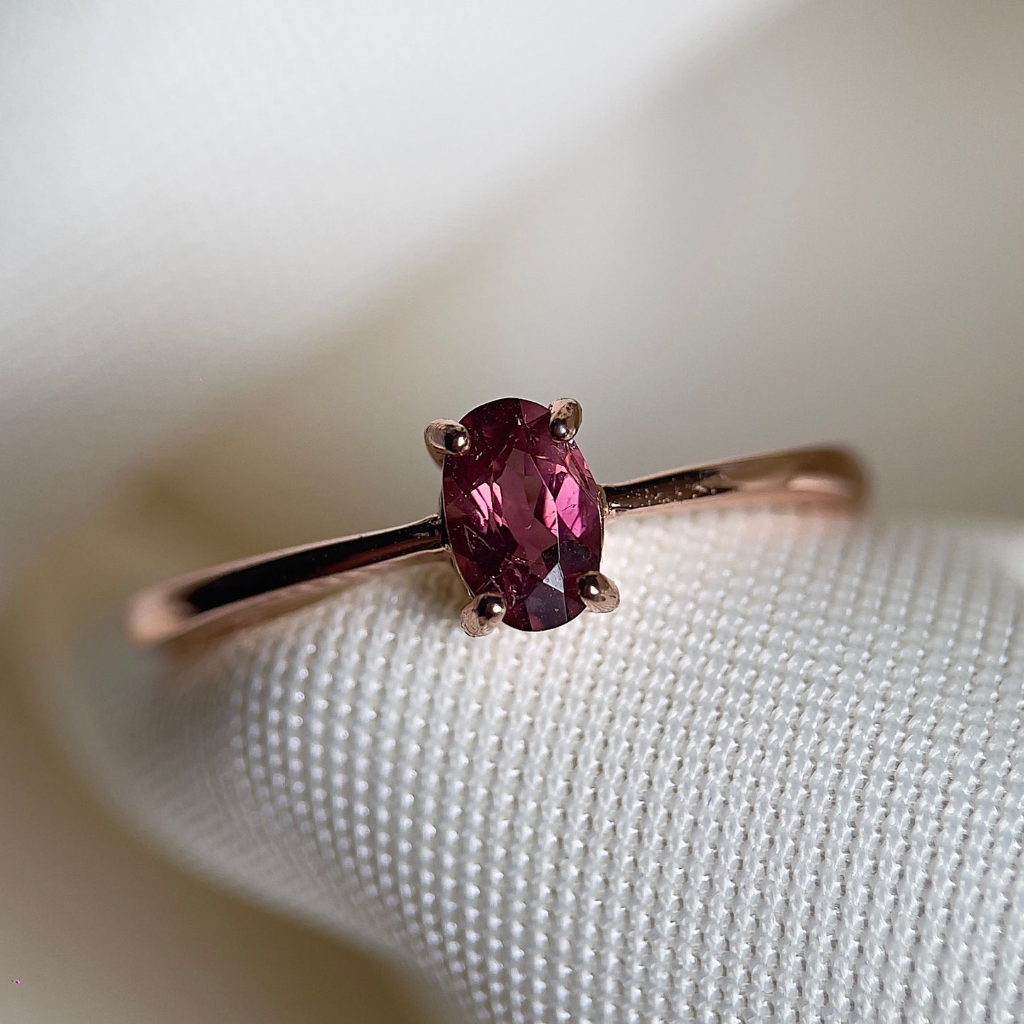 Pink Tourmaline Oval Ring