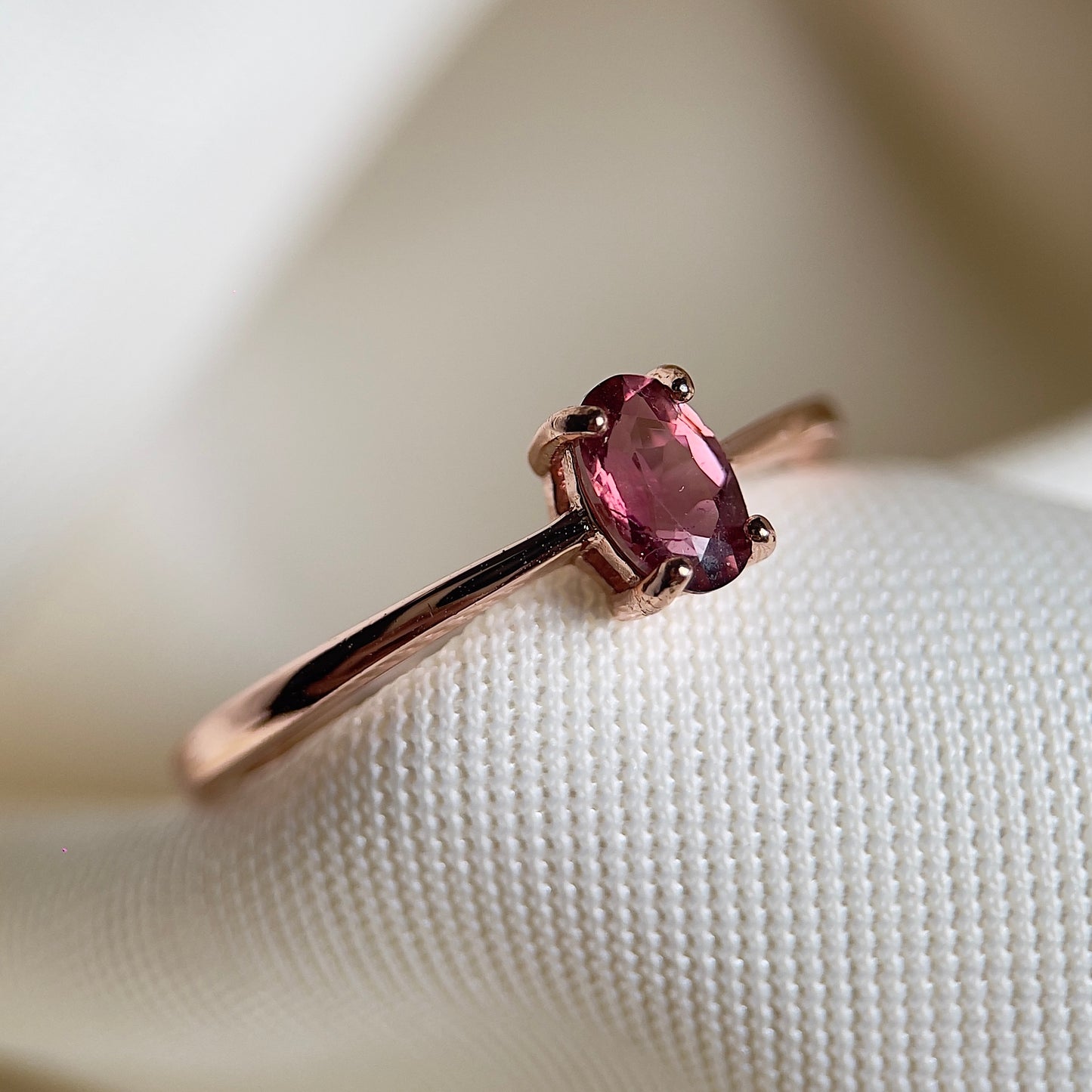 Pink Tourmaline Oval Ring
