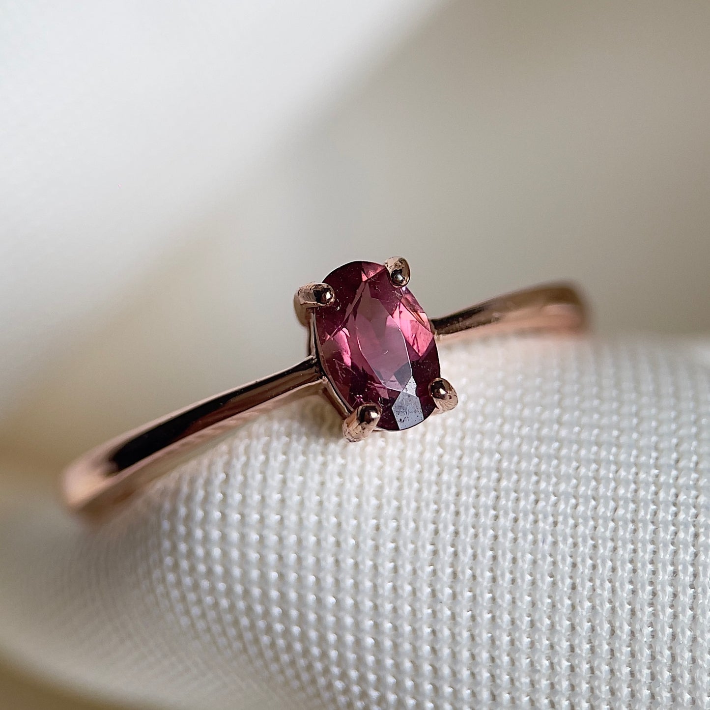 Pink Tourmaline Oval Ring