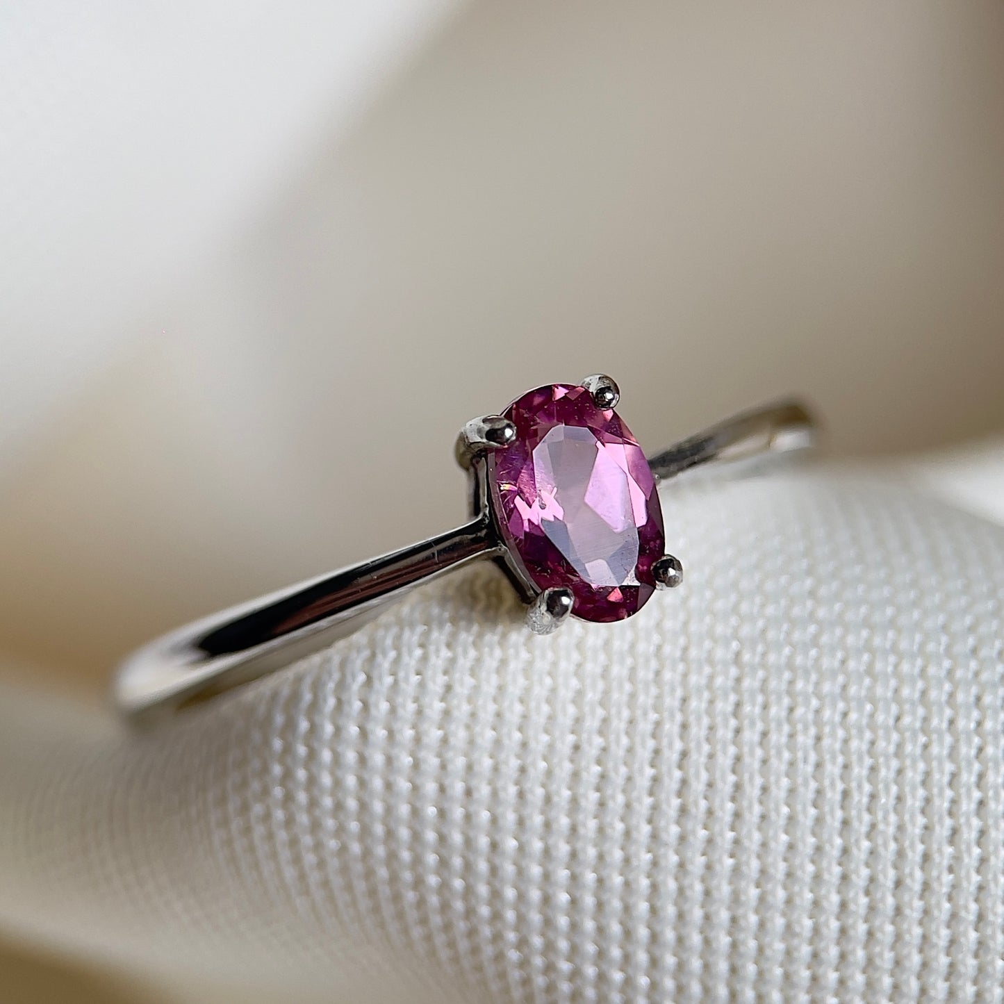 Pink Tourmaline Oval Ring
