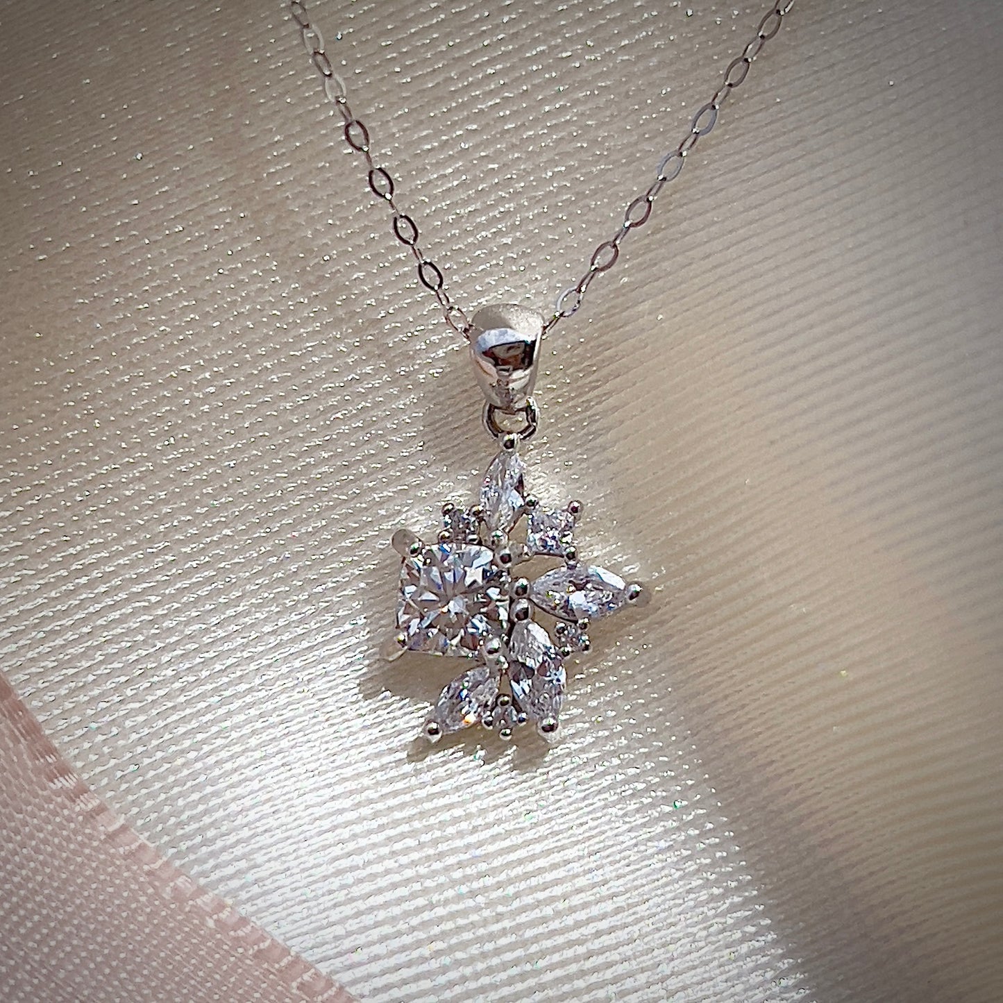 White Moissanite Bejewelled Necklace