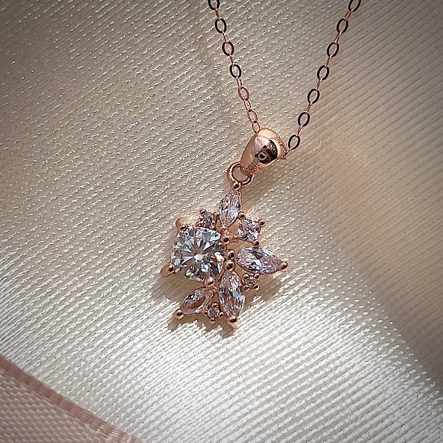 White Moissanite Bejewelled Necklace