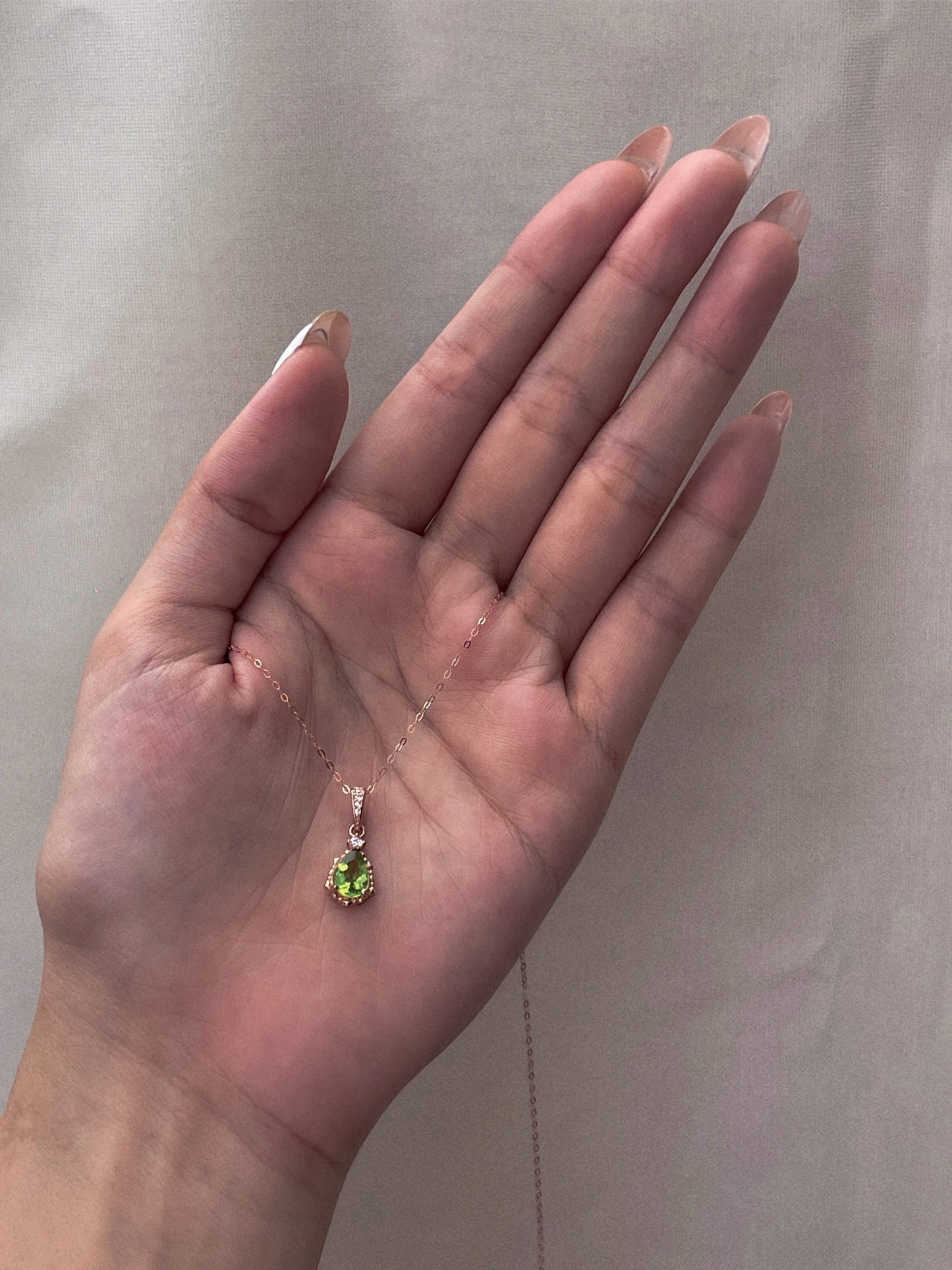 Peridot Pear Necklace
