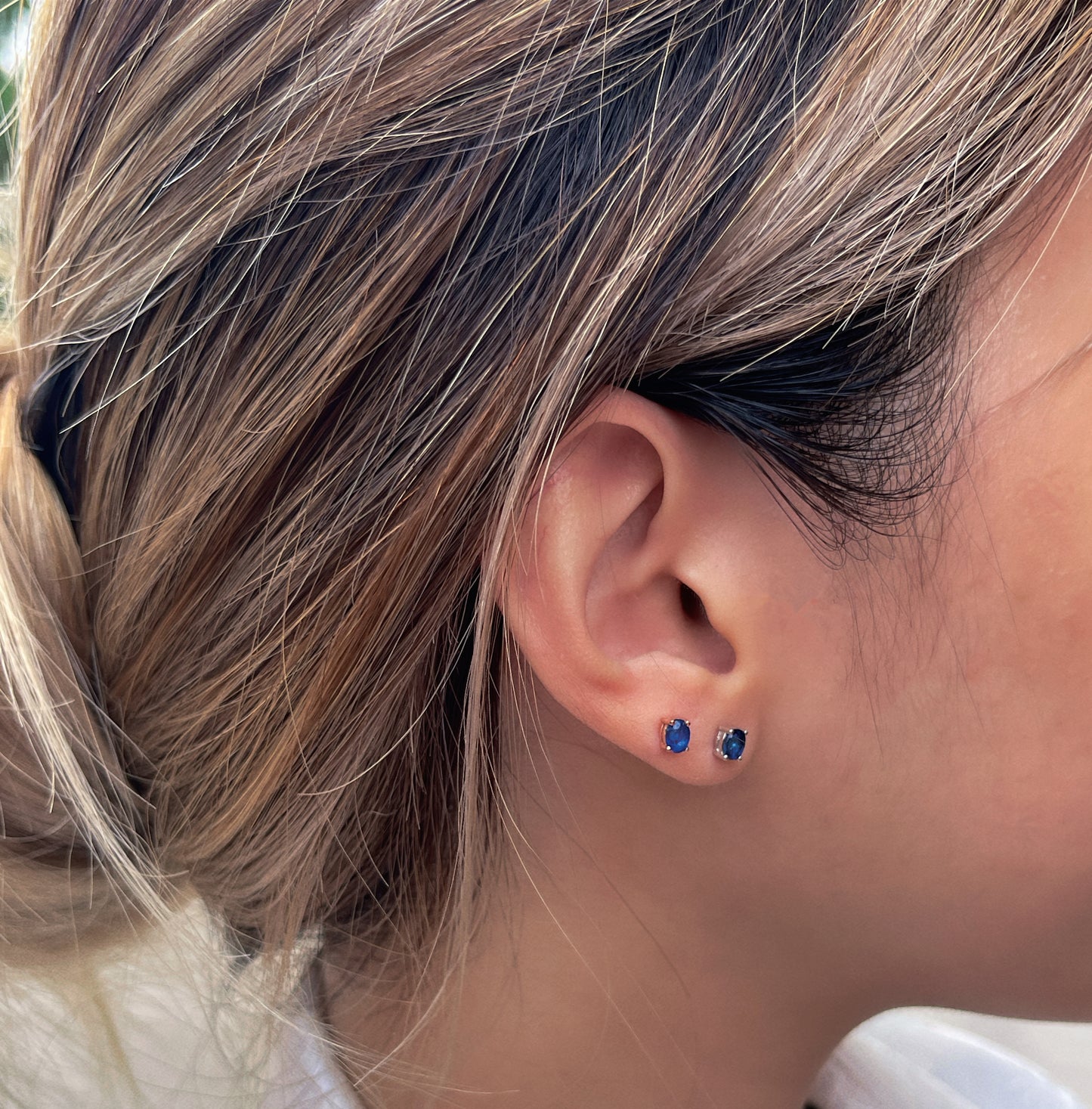 Blue Sapphire Mini Studs