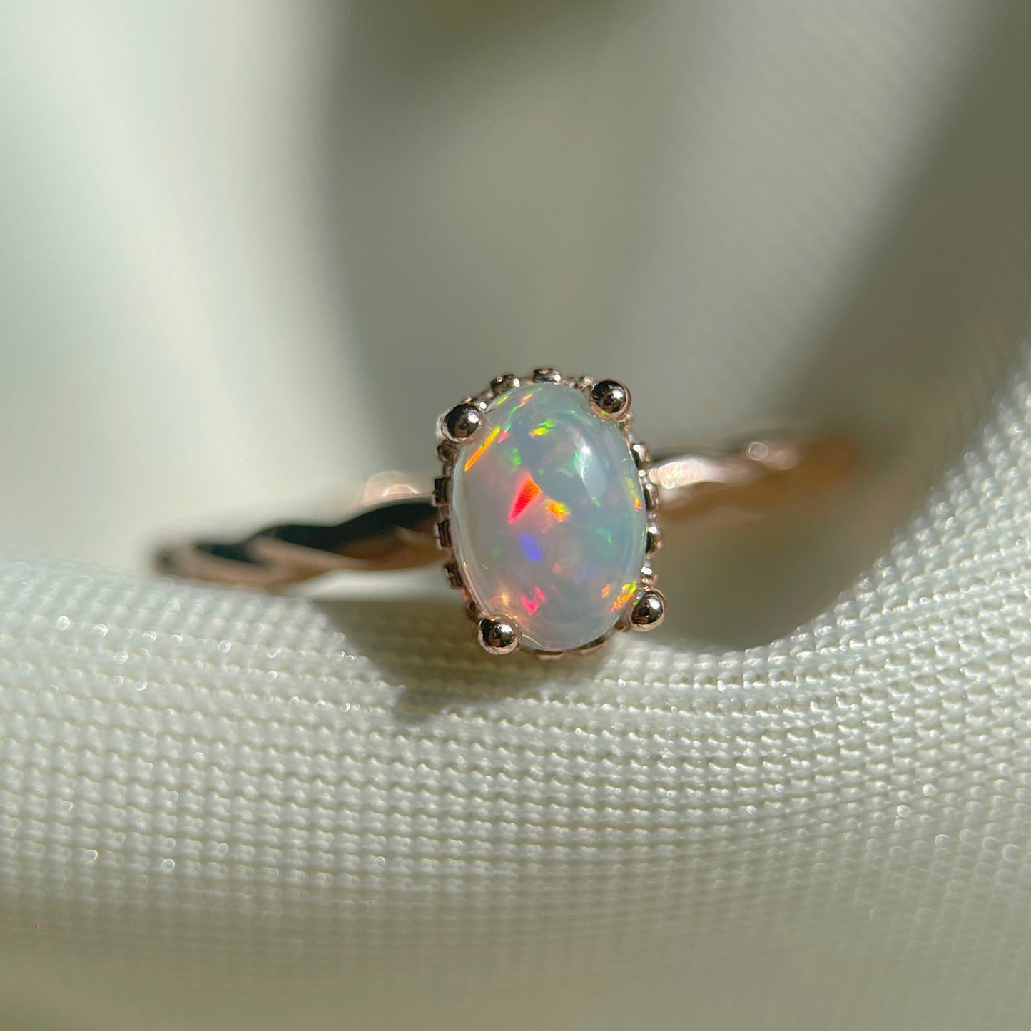 Opal Halo Ring
