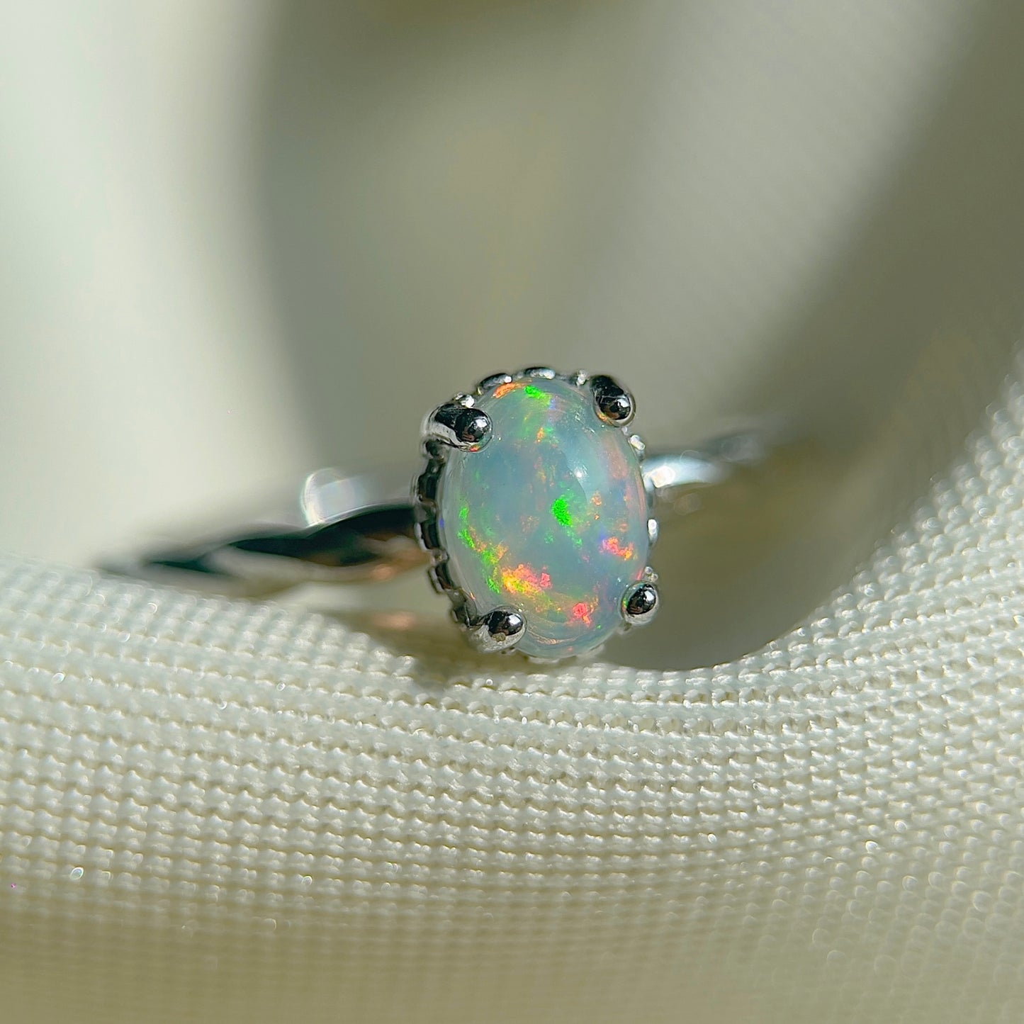 Opal Halo Ring