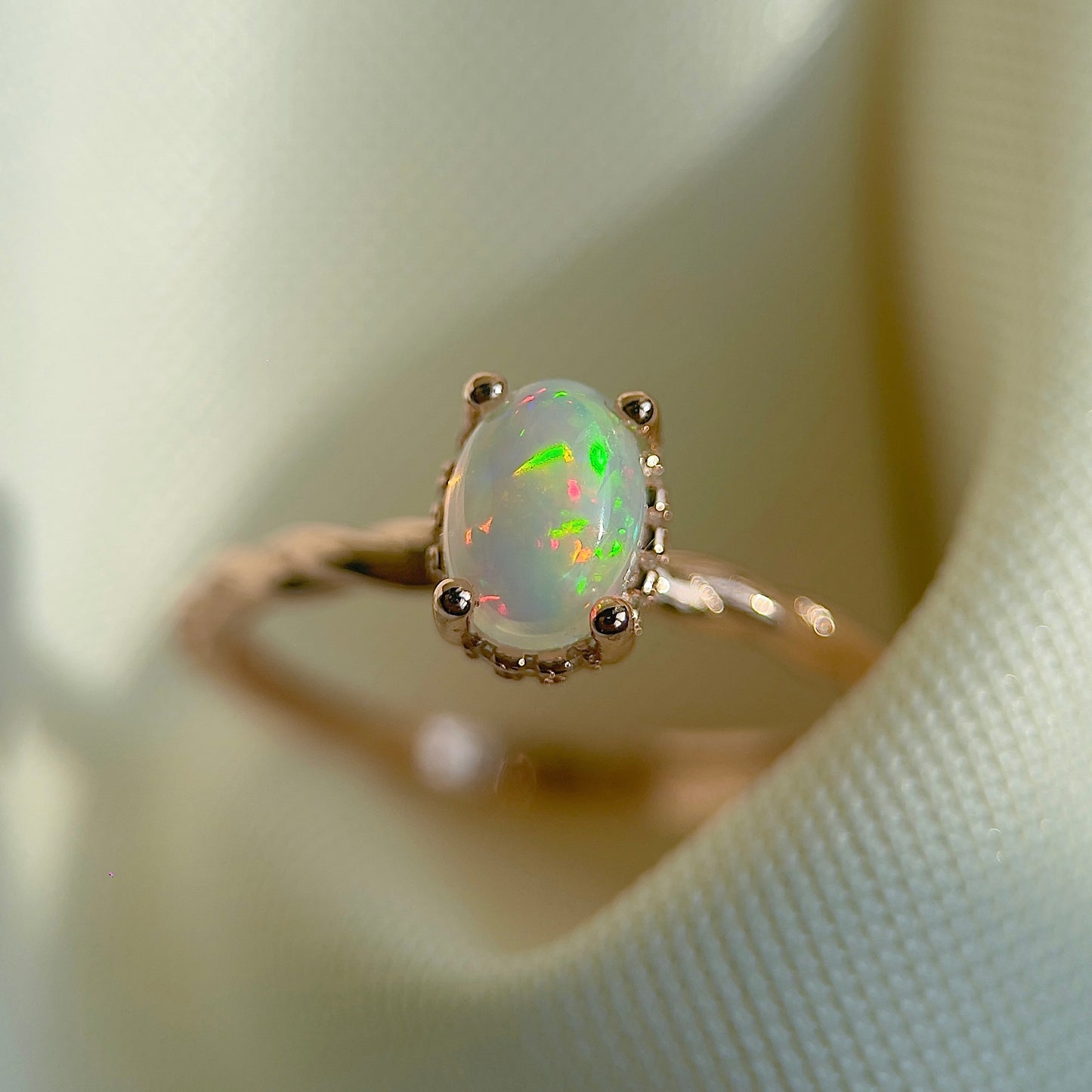 Opal Halo Ring