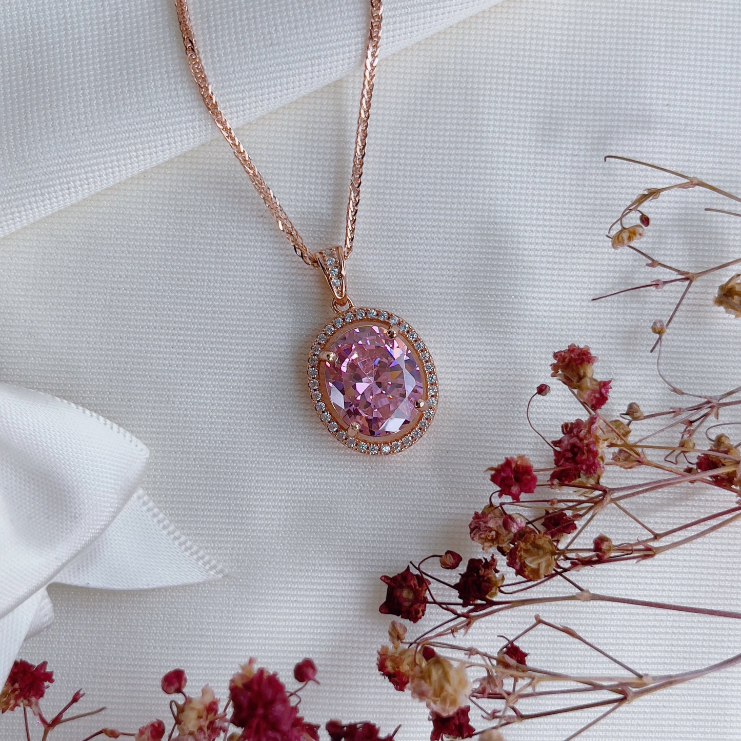 Statement Pink Zirconia Necklace