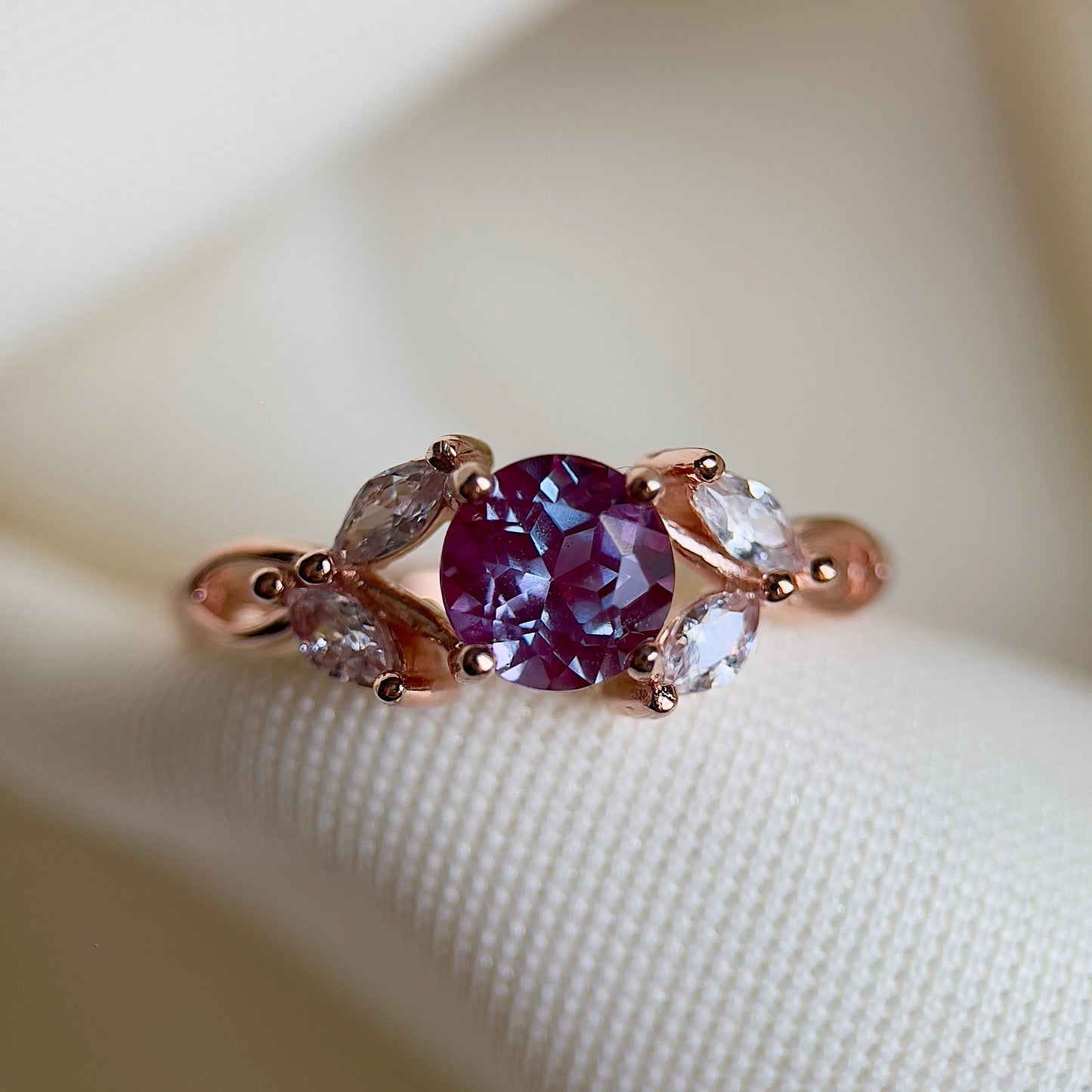 Alexandrite Floral Ring