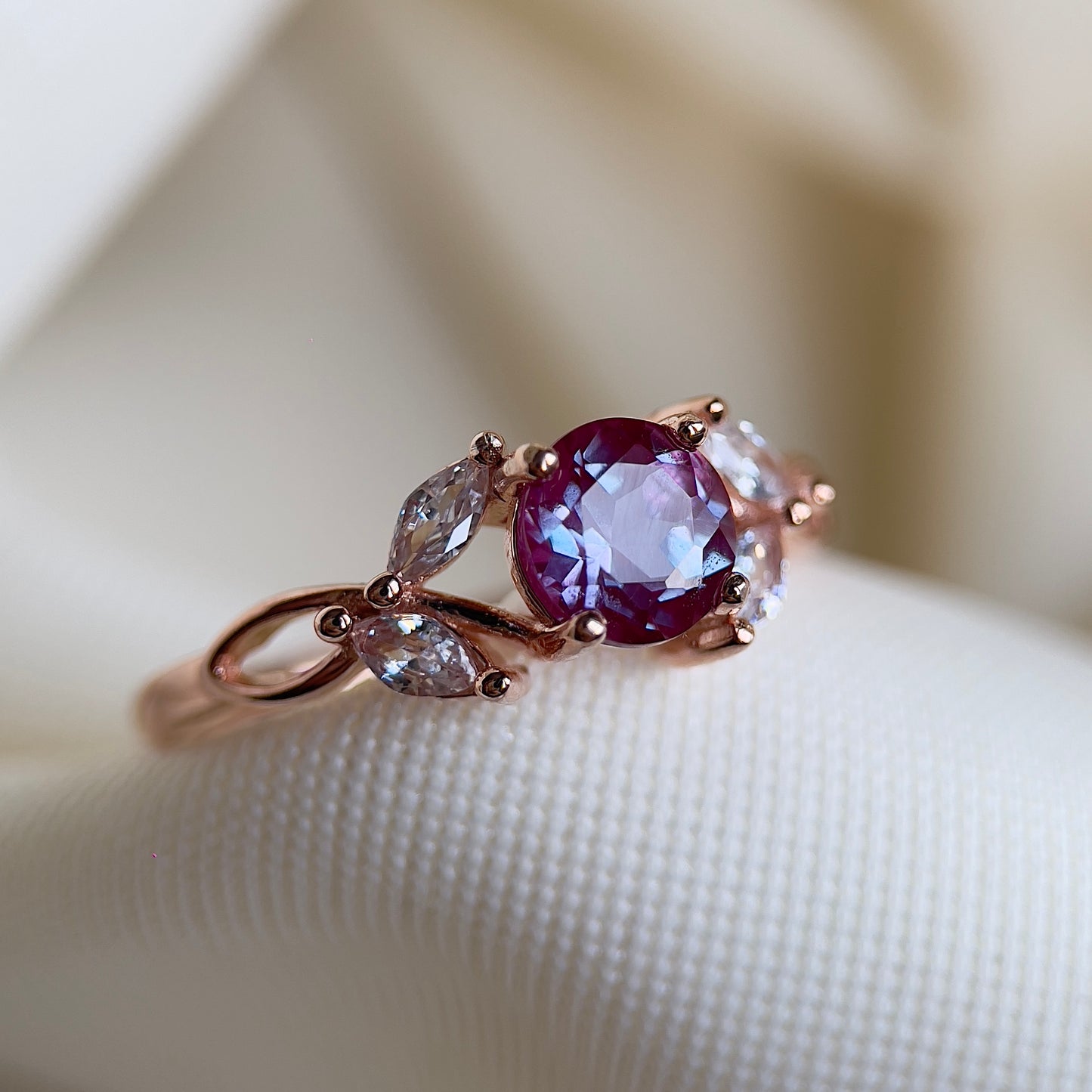 Alexandrite Floral Ring