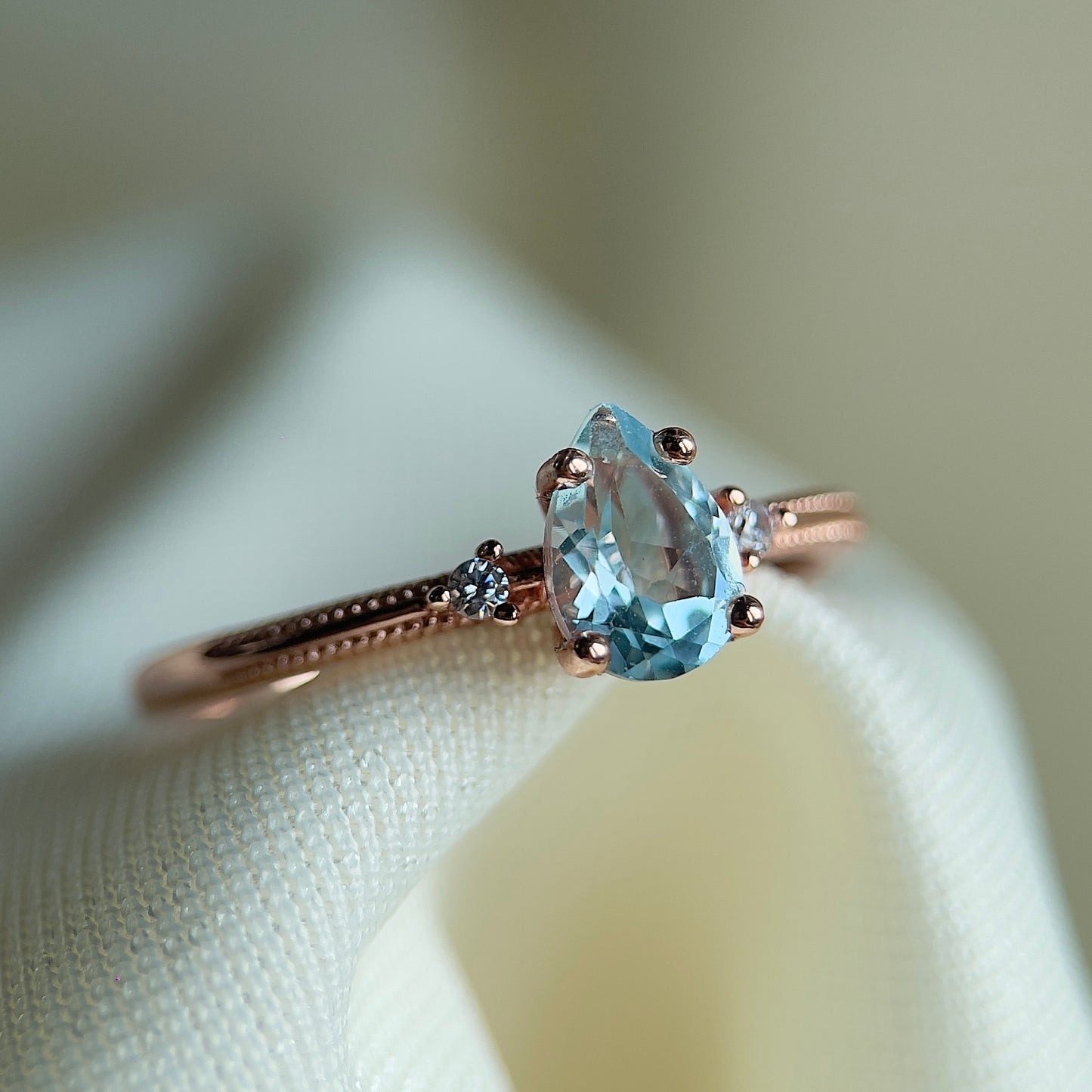 Sky Blue Topaz Pear Ring