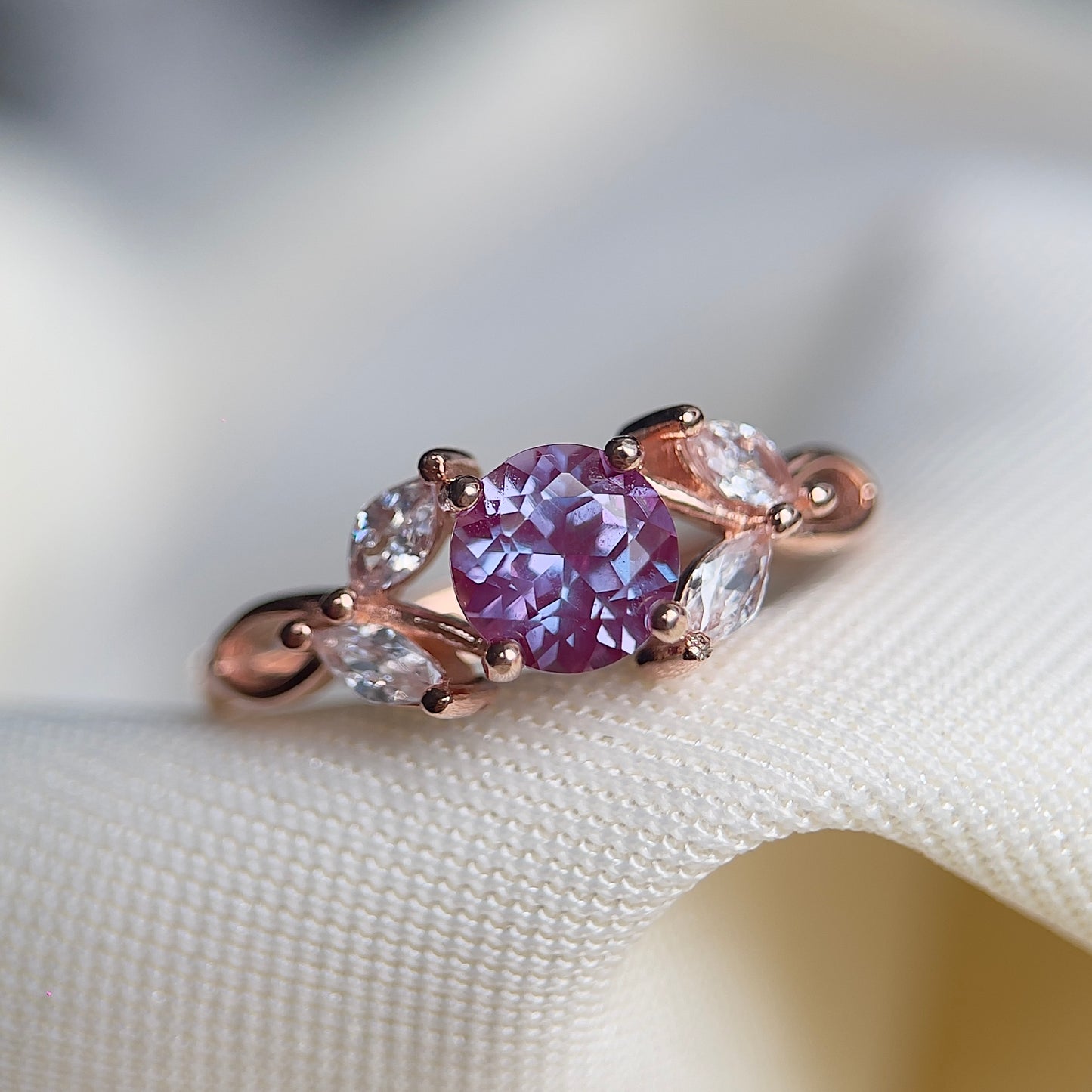 Alexandrite Floral Ring