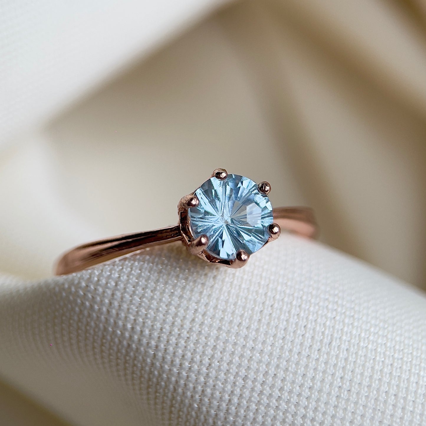 Firework Sky Blue Topaz Tiara Ring