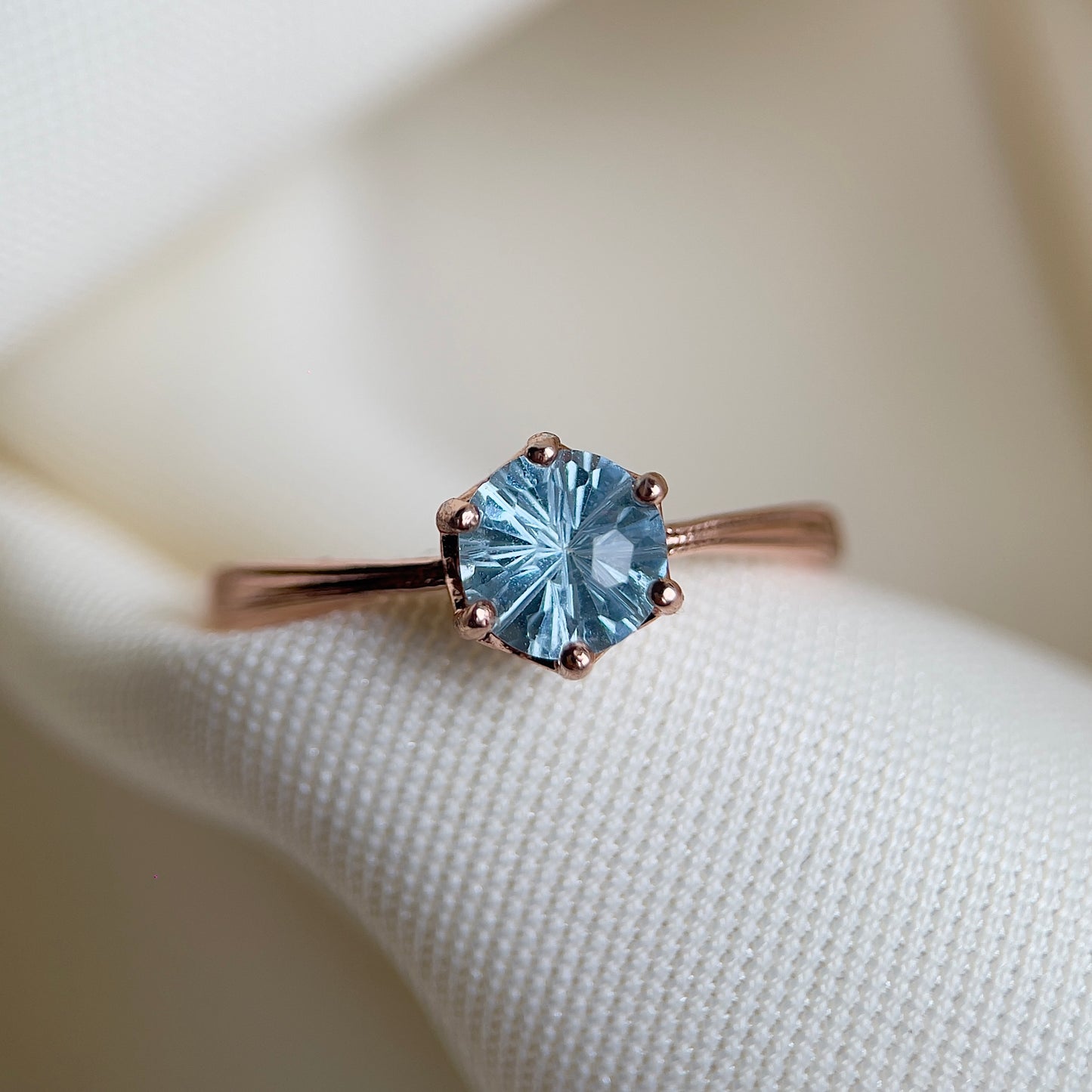 Firework Sky Blue Topaz Tiara Ring
