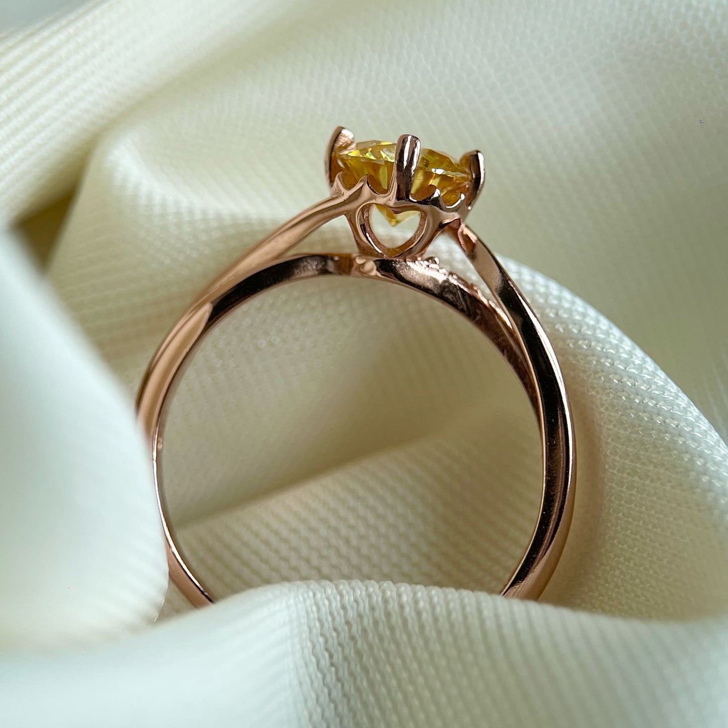 Bright Yellow Moissanite Ring (1 Carat)