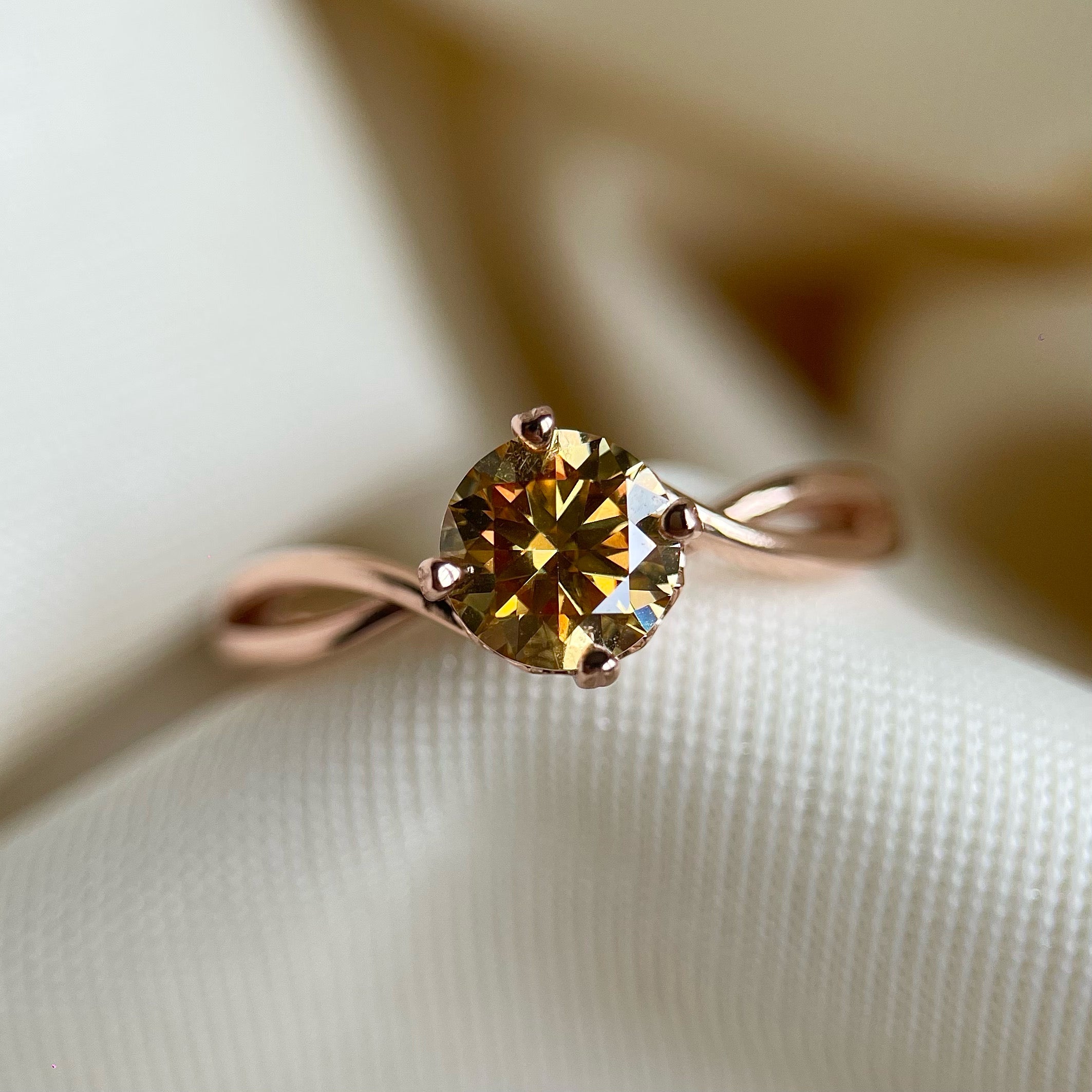 Yellow moissanite deals ring