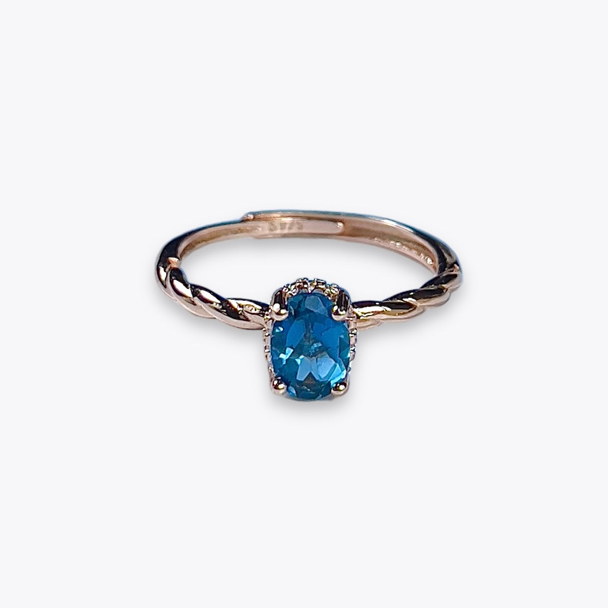 London Blue Topaz Halo Ring