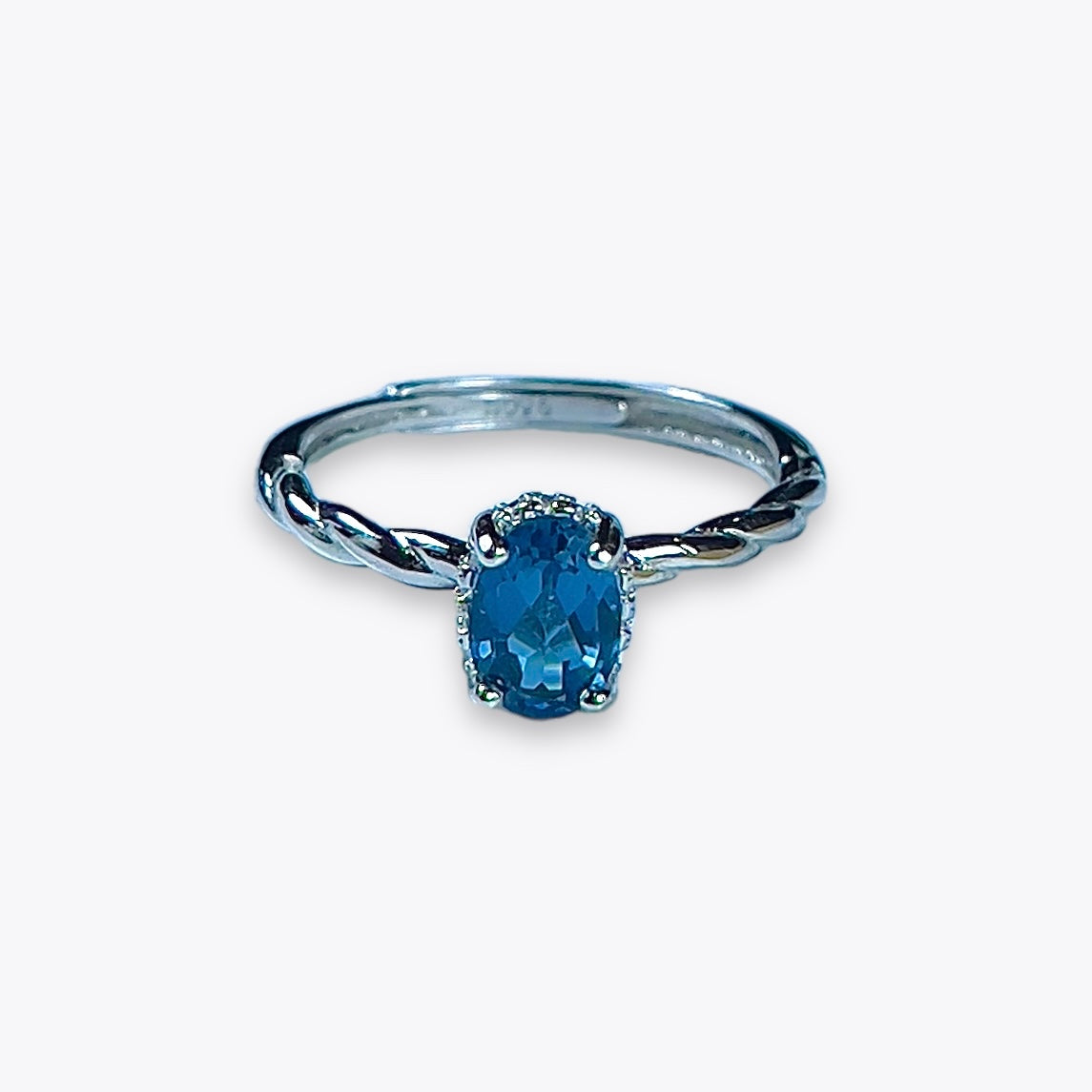 London Blue Topaz Halo Ring