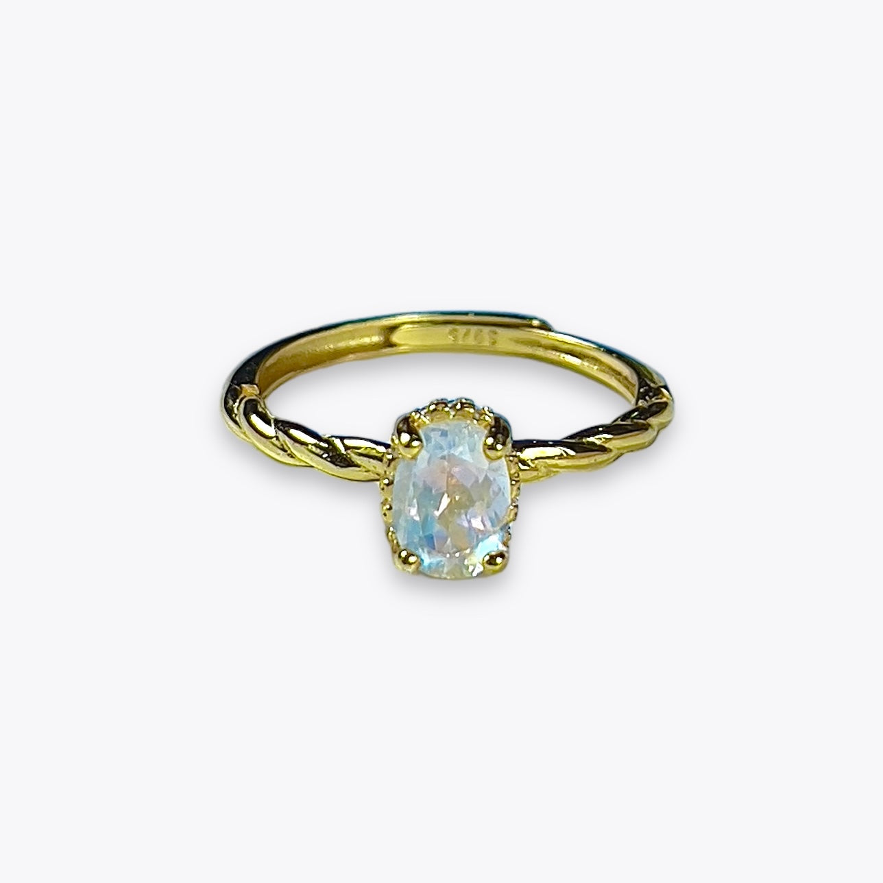 Moonstone Halo Ring