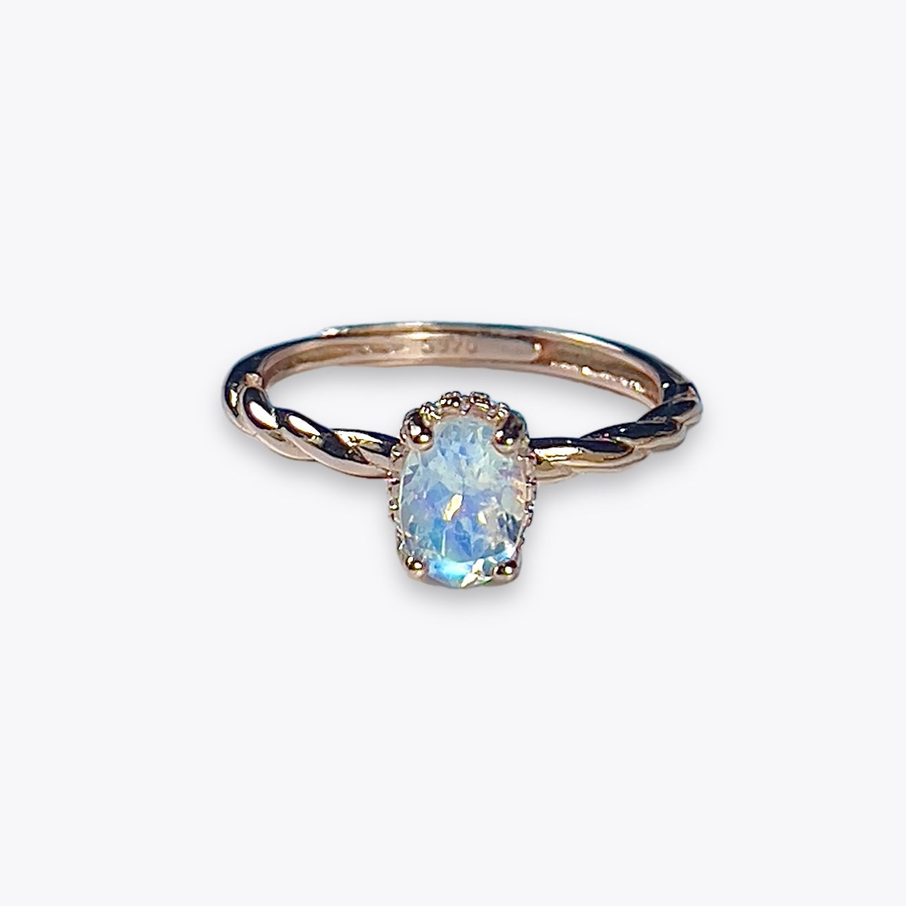 Moonstone Halo Ring