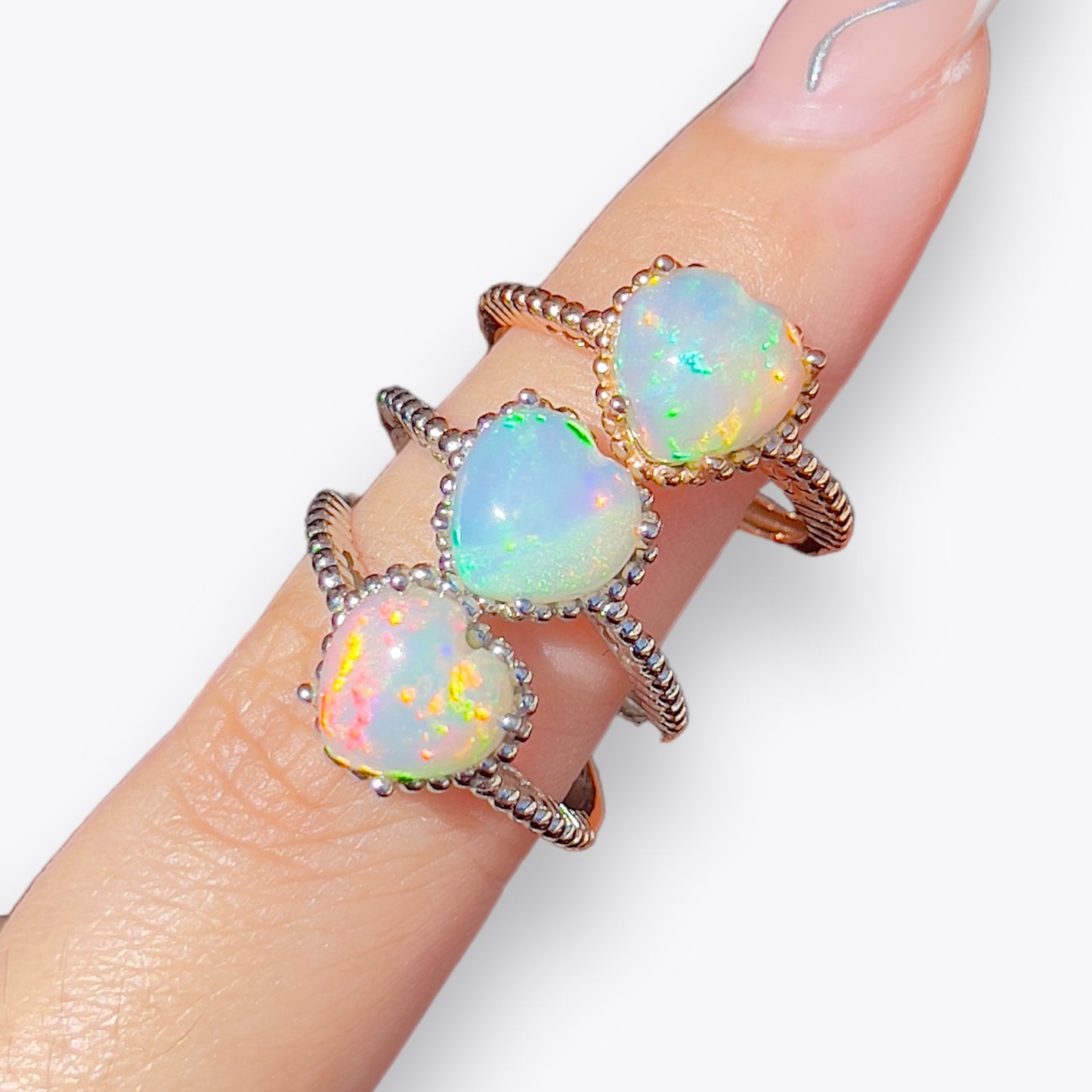 Opal Cabochon Heart Ring
