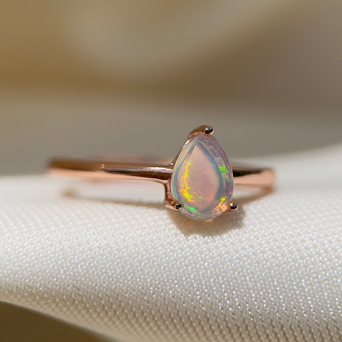Teardrop Cabochon Opal Ring