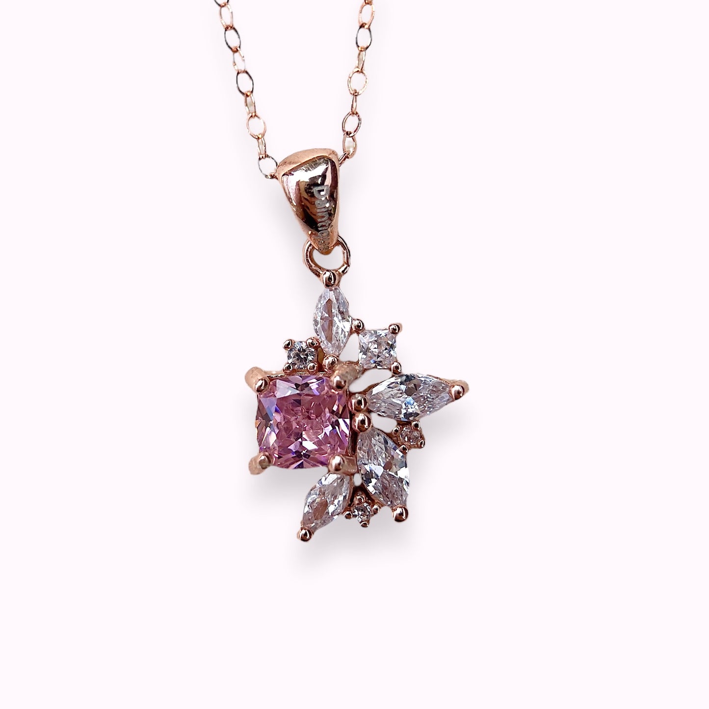 Pink Zirconia Bejewelled Necklace