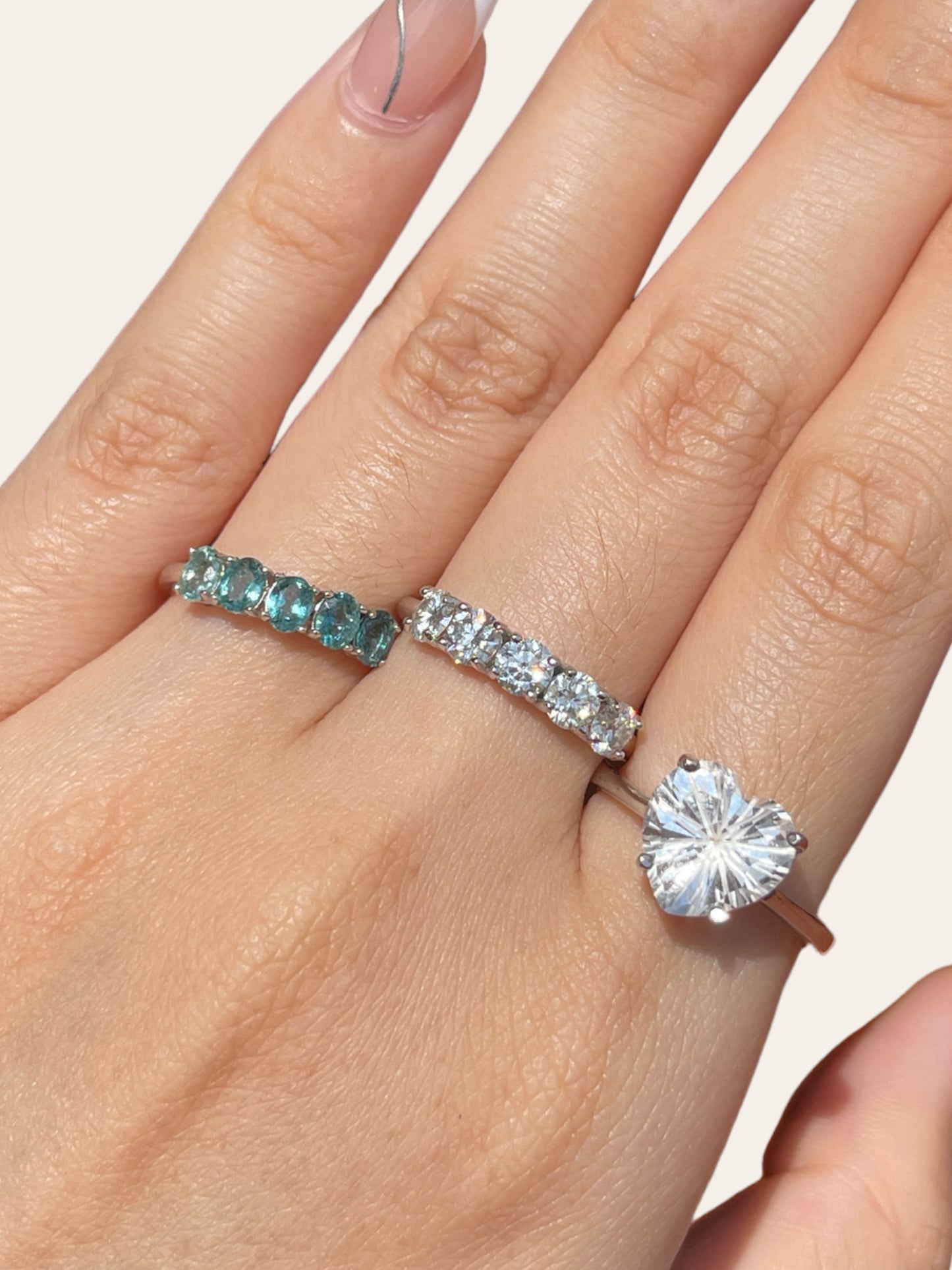 White Moissanite Eternity Ring