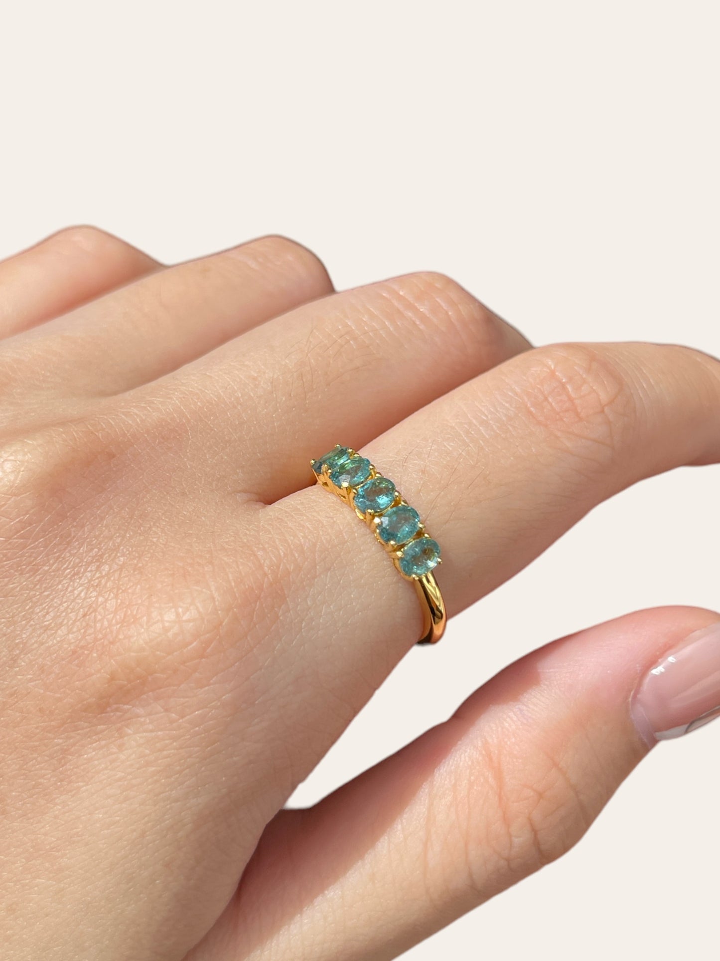 Blue Tourmaline Eternity Ring