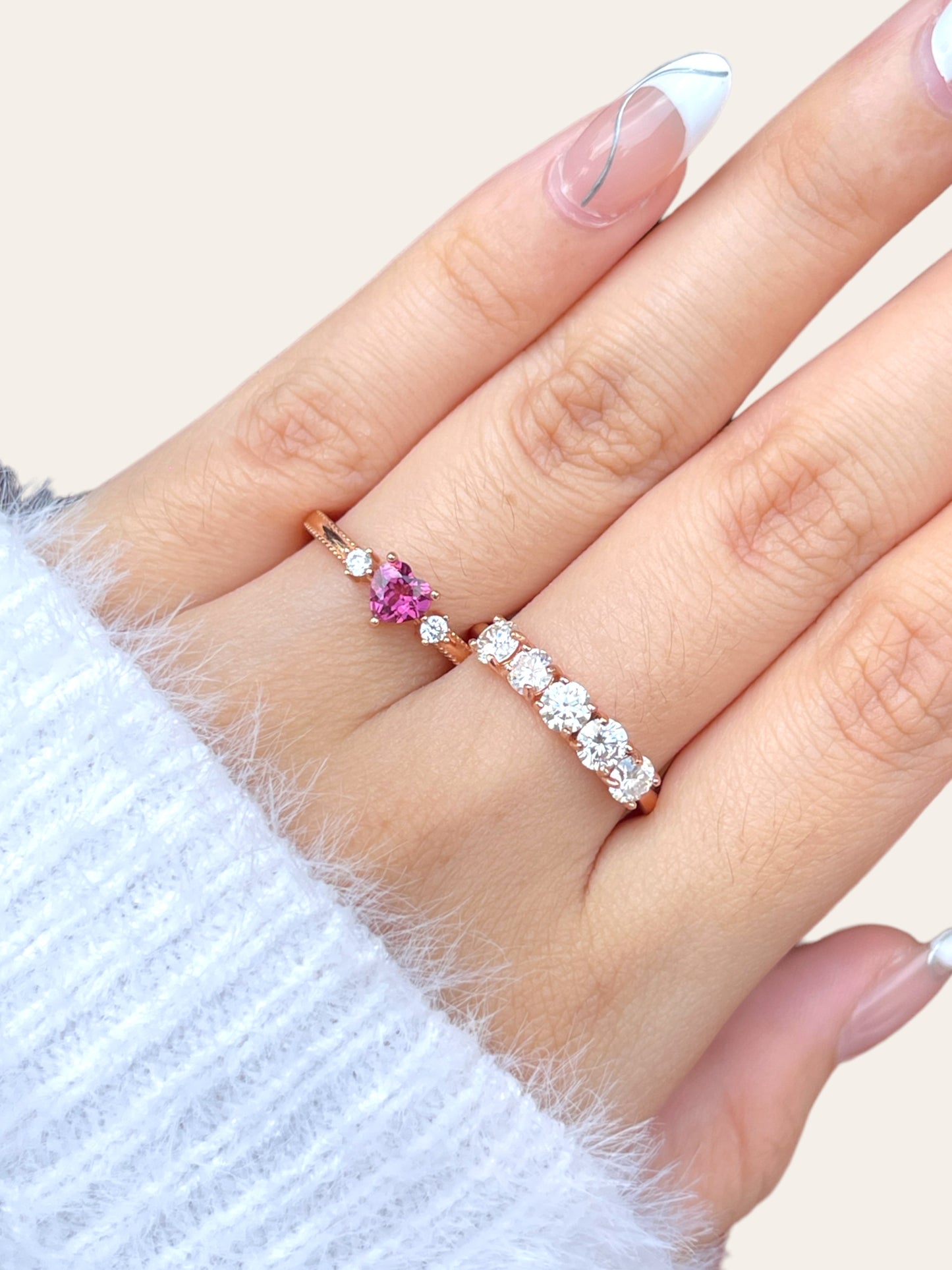Rhodolite Garnet Heart Ring