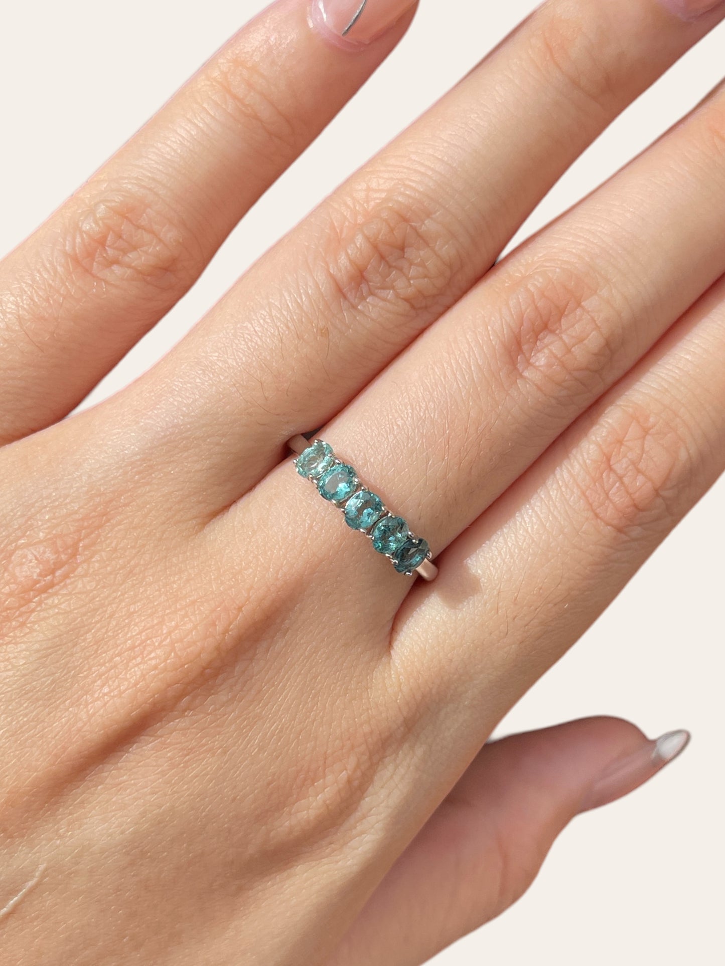 Blue Tourmaline Eternity Ring