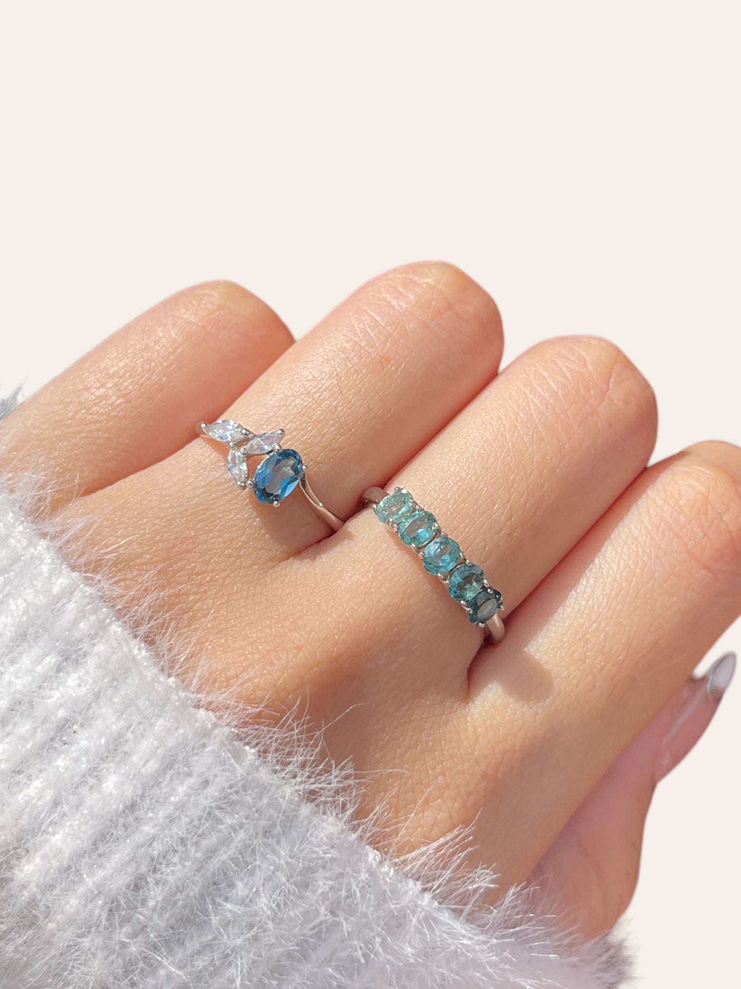 Blue Tourmaline Eternity Ring
