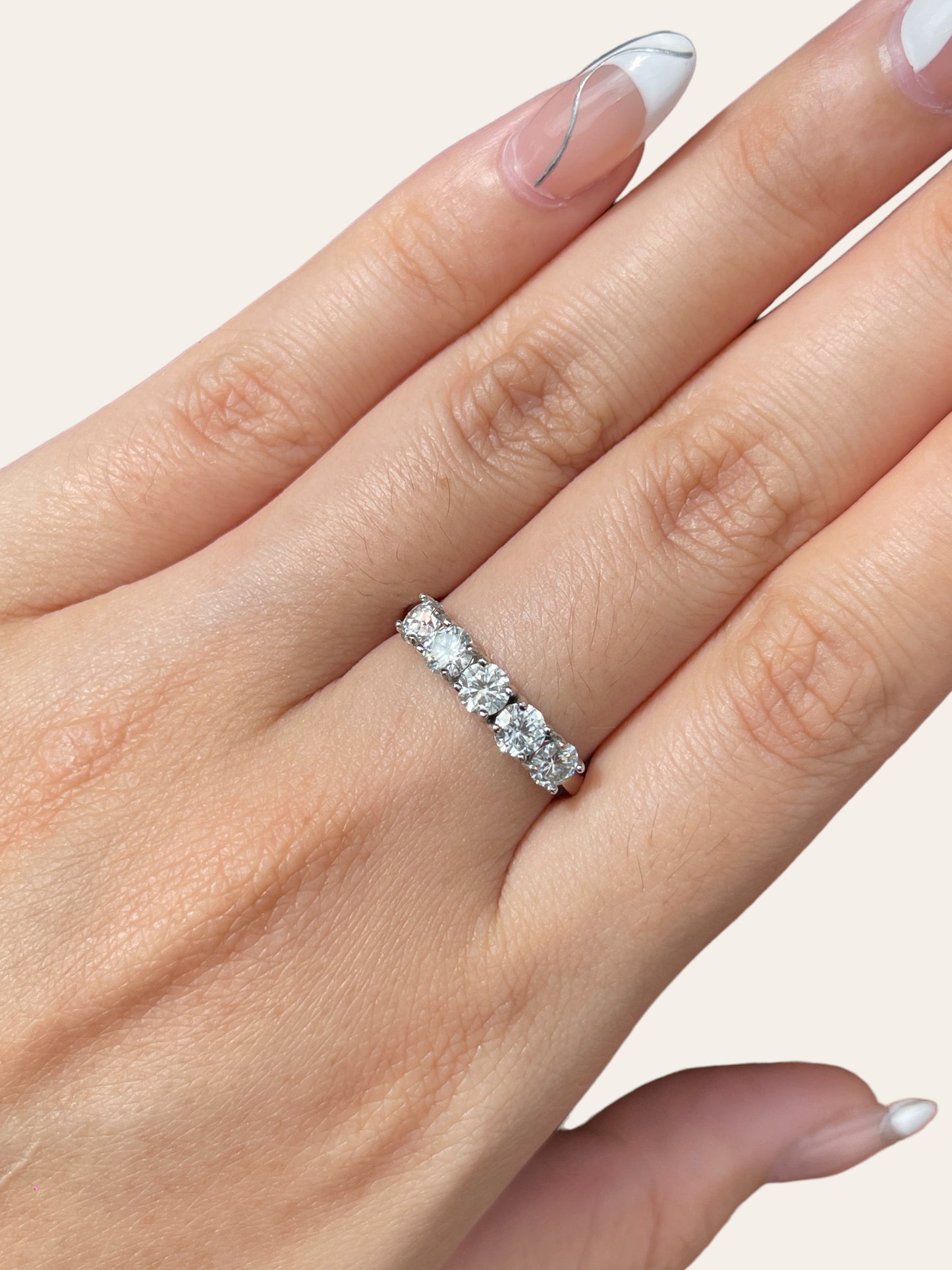 White Moissanite Eternity Ring
