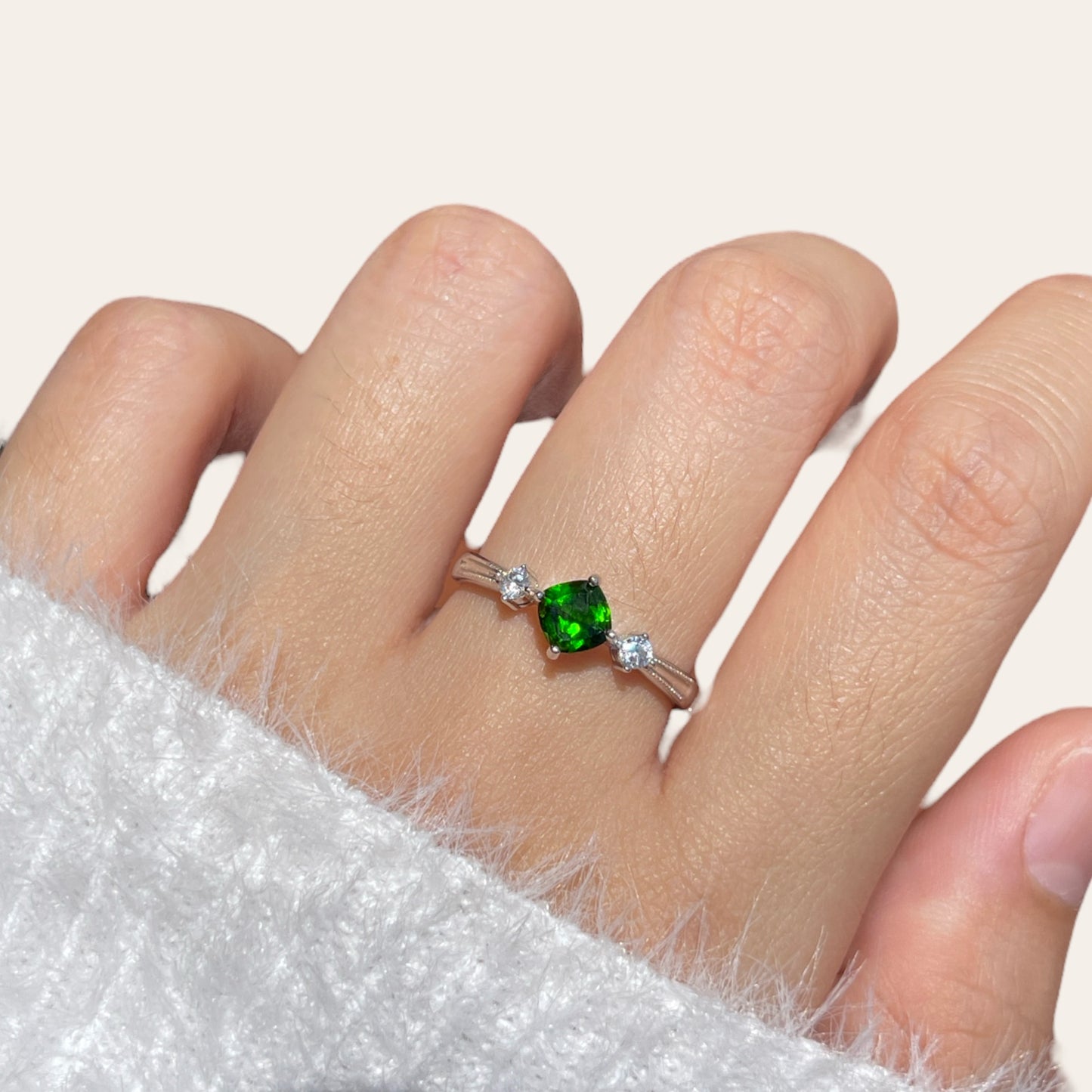Diamond Diopside Ring