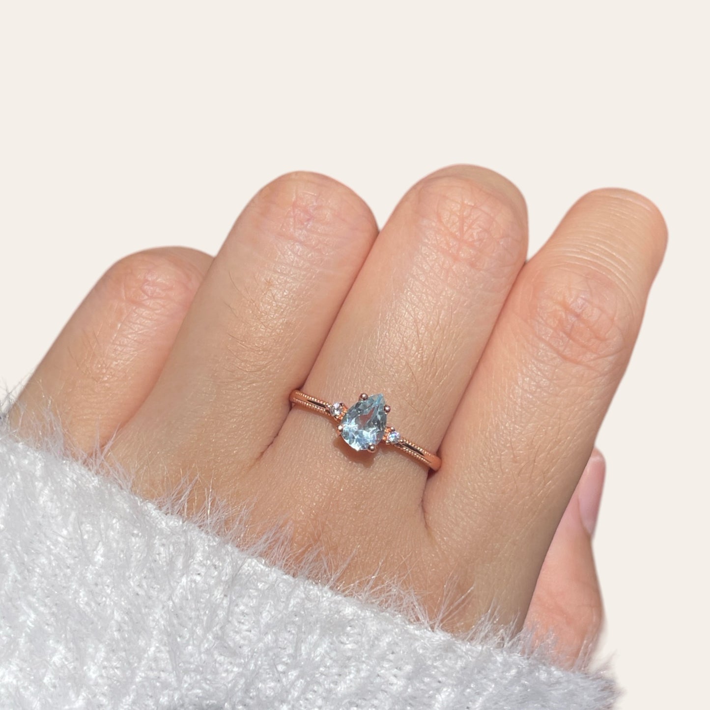 Sky Blue Topaz Pear Ring