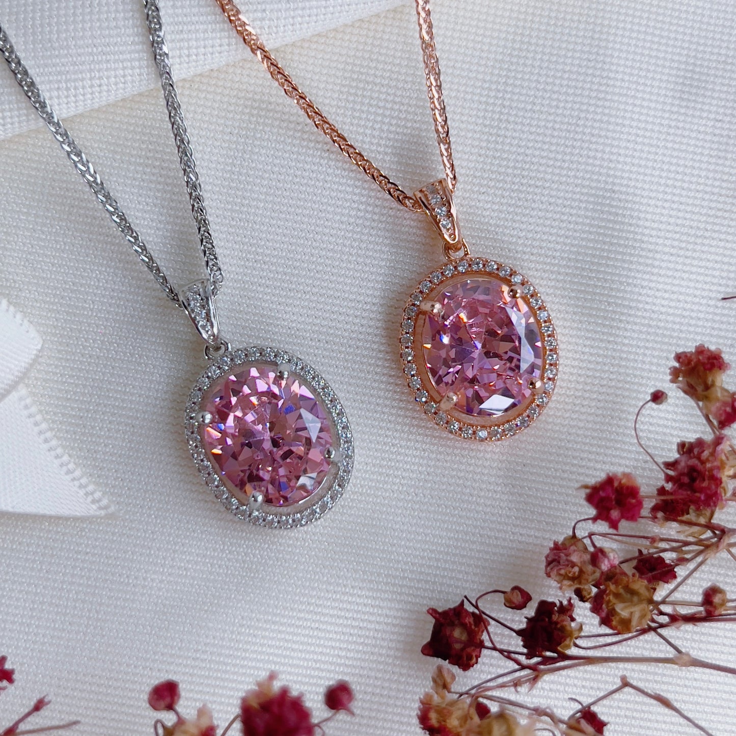 Statement Pink Zirconia Necklace