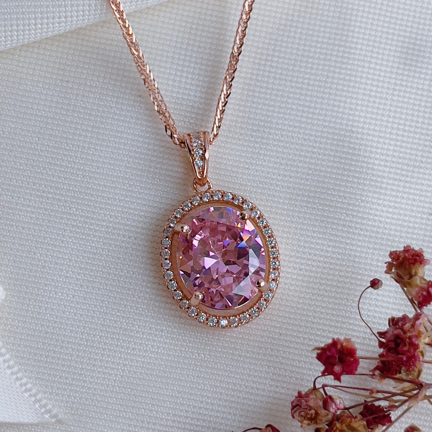 Statement Pink Zirconia Necklace