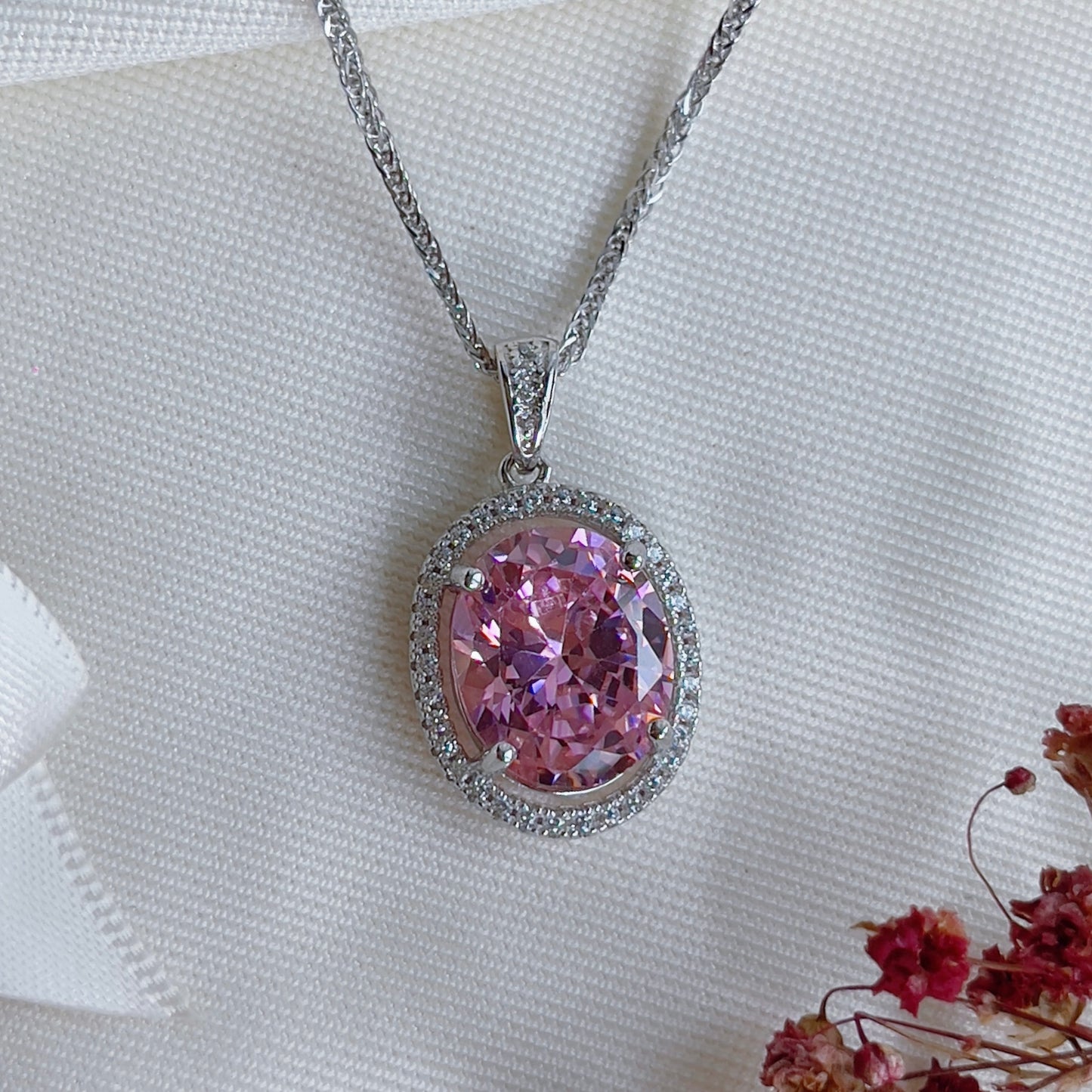 Statement Pink Zirconia Necklace