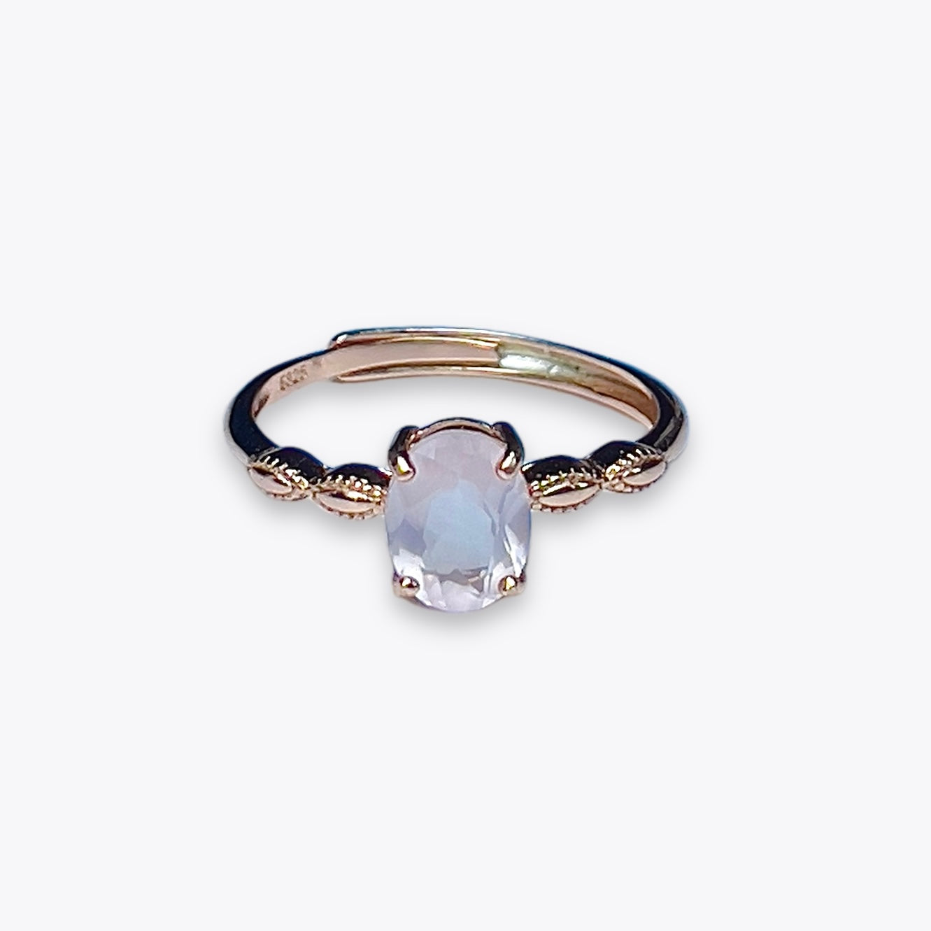 Rose Quartz Oval Ring